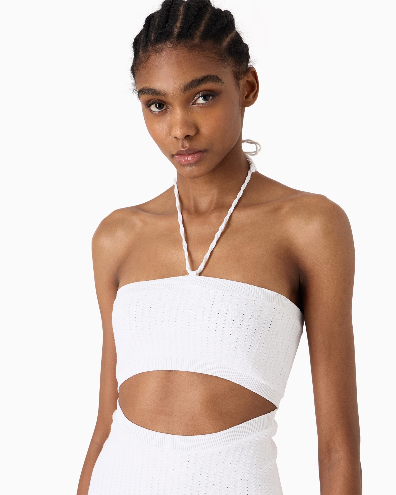 Two-tone viscose knit top and shorts set Slide 4