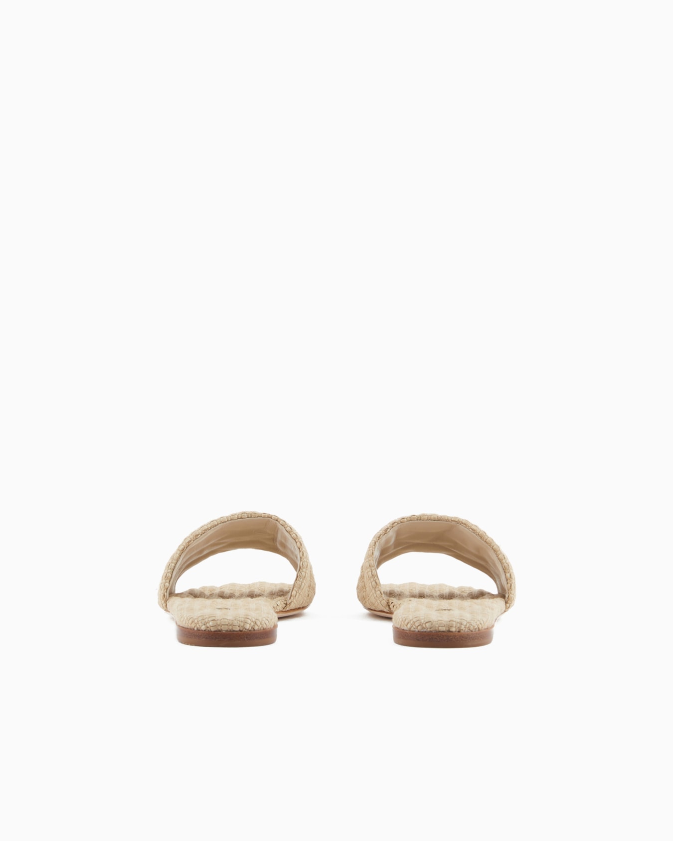 Quilted raffia flat sandals Slide 3
