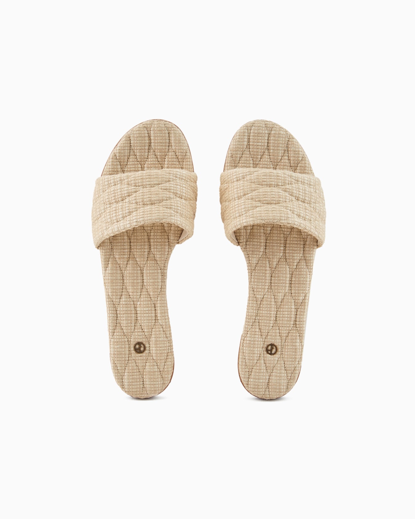 Quilted raffia flat sandals Slide 2