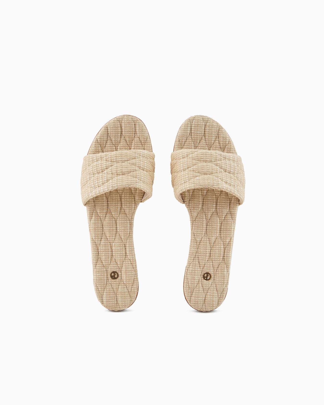 Flache Sandalen aus gestepptem Raffiabast Folie 2