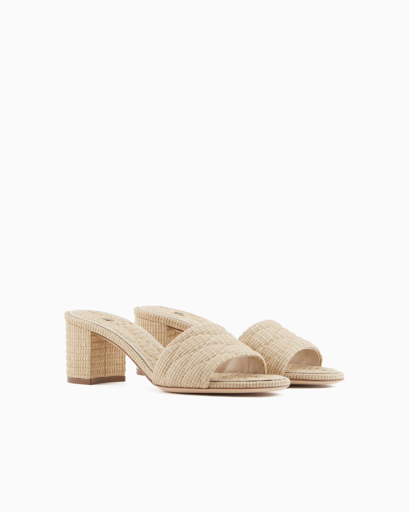 Quilted raffia sandals Slide 1