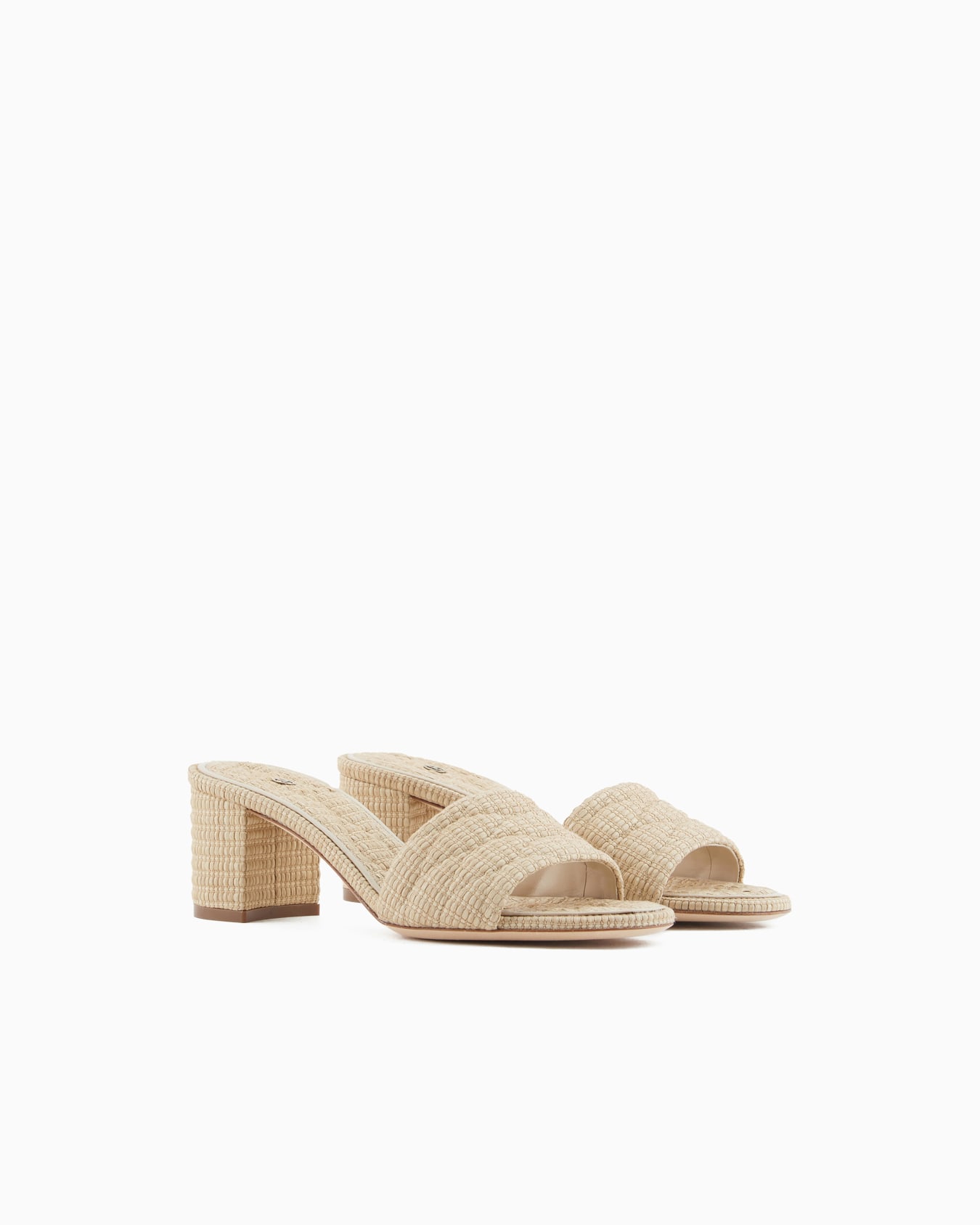 Quilted raffia sandals Slide 1