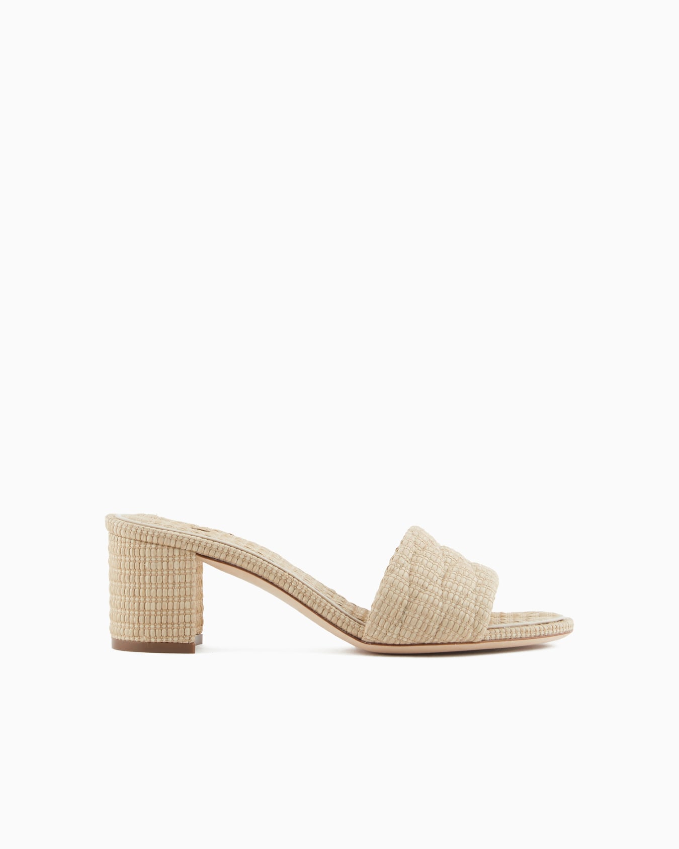Quilted raffia sandals Slide 0