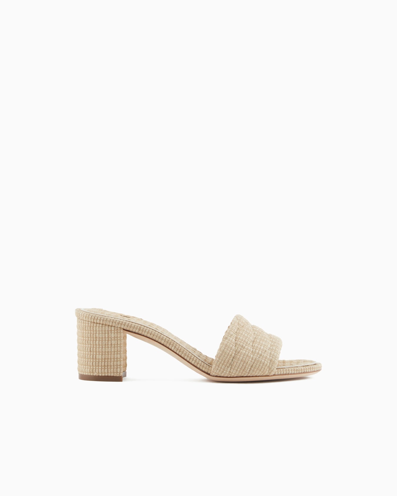 Quilted raffia sandals Slide 0