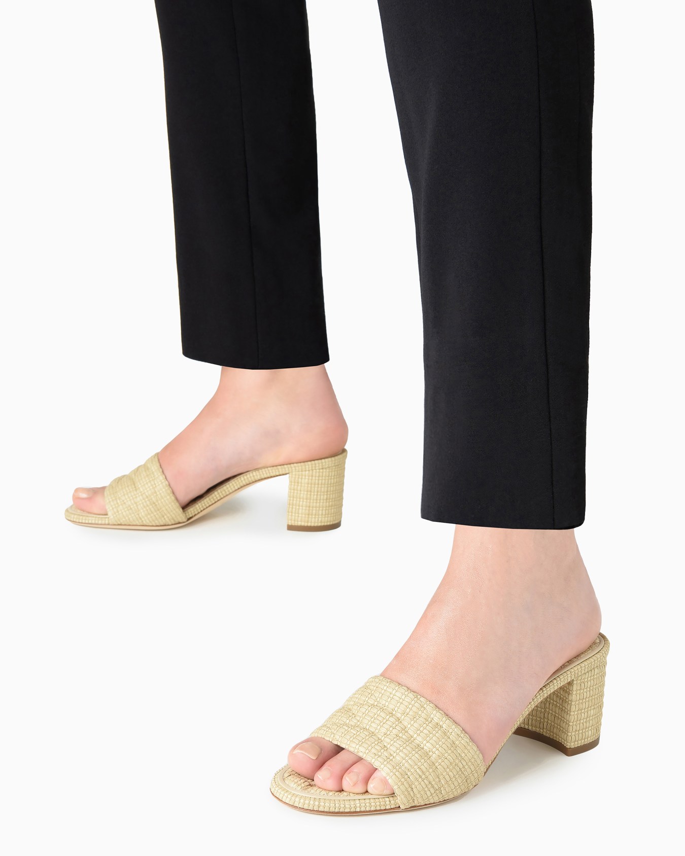 Quilted raffia sandals Slide 6