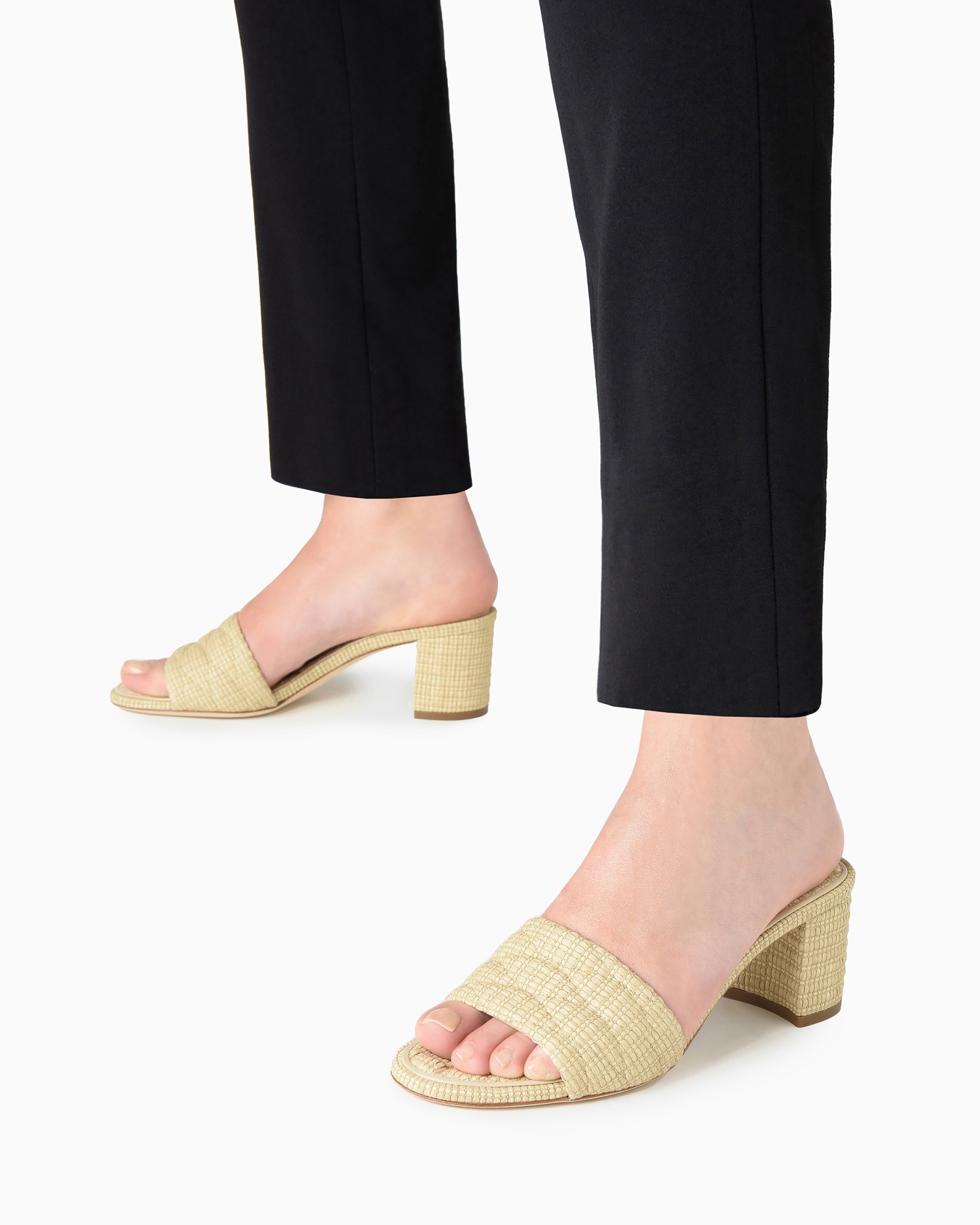 Quilted raffia sandals Slide 6