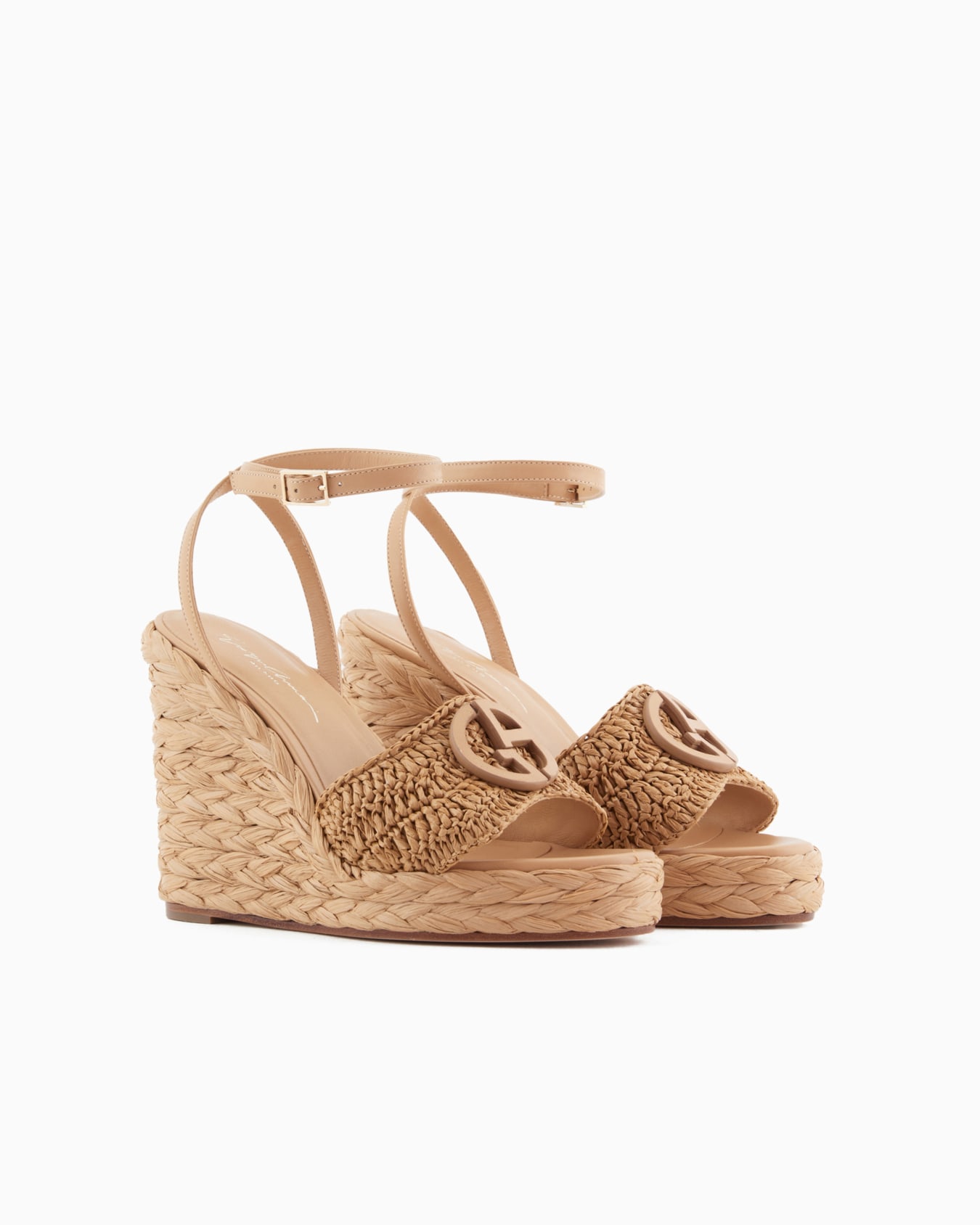 Sandals with a rope wedge with a braided motif Slide 1