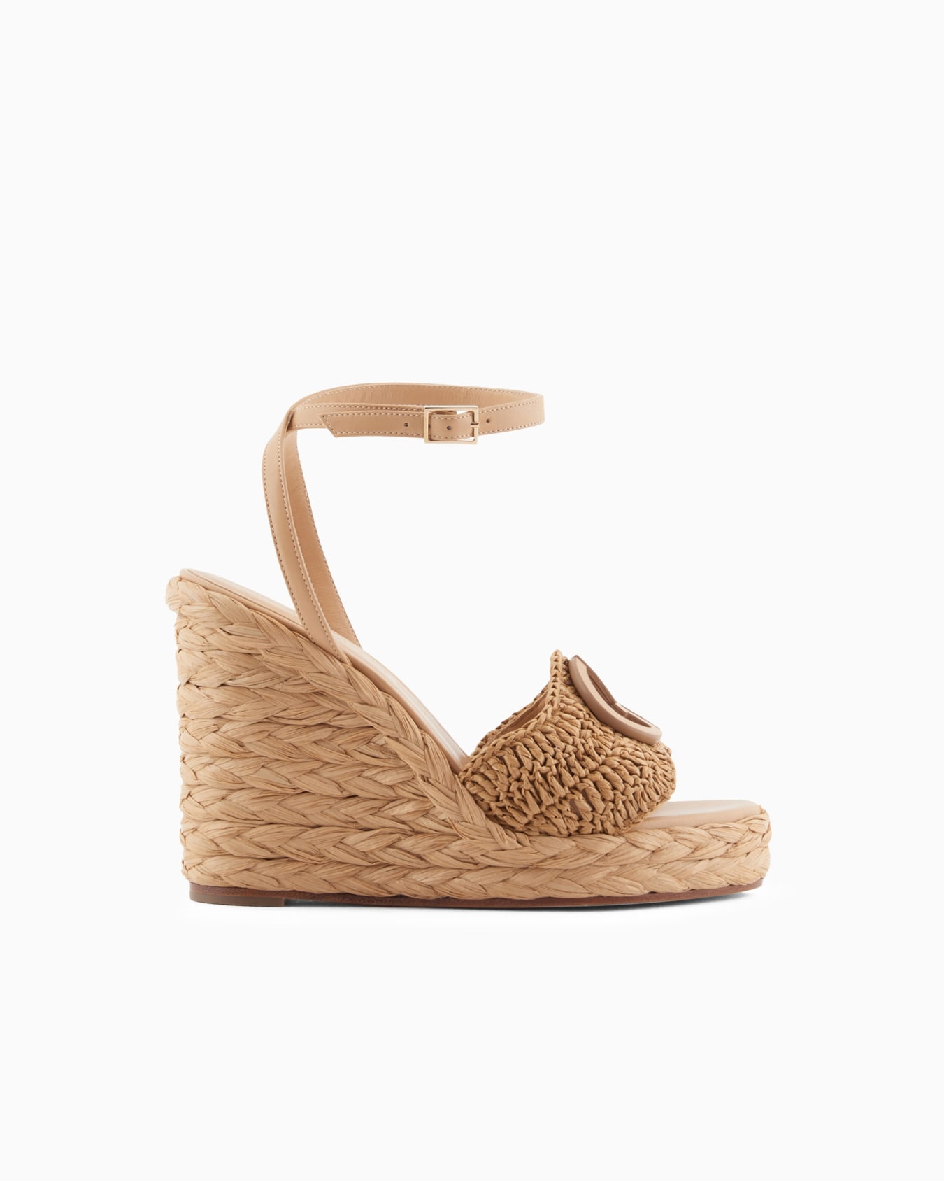 Sandals with a rope wedge with a braided motif Slide 0