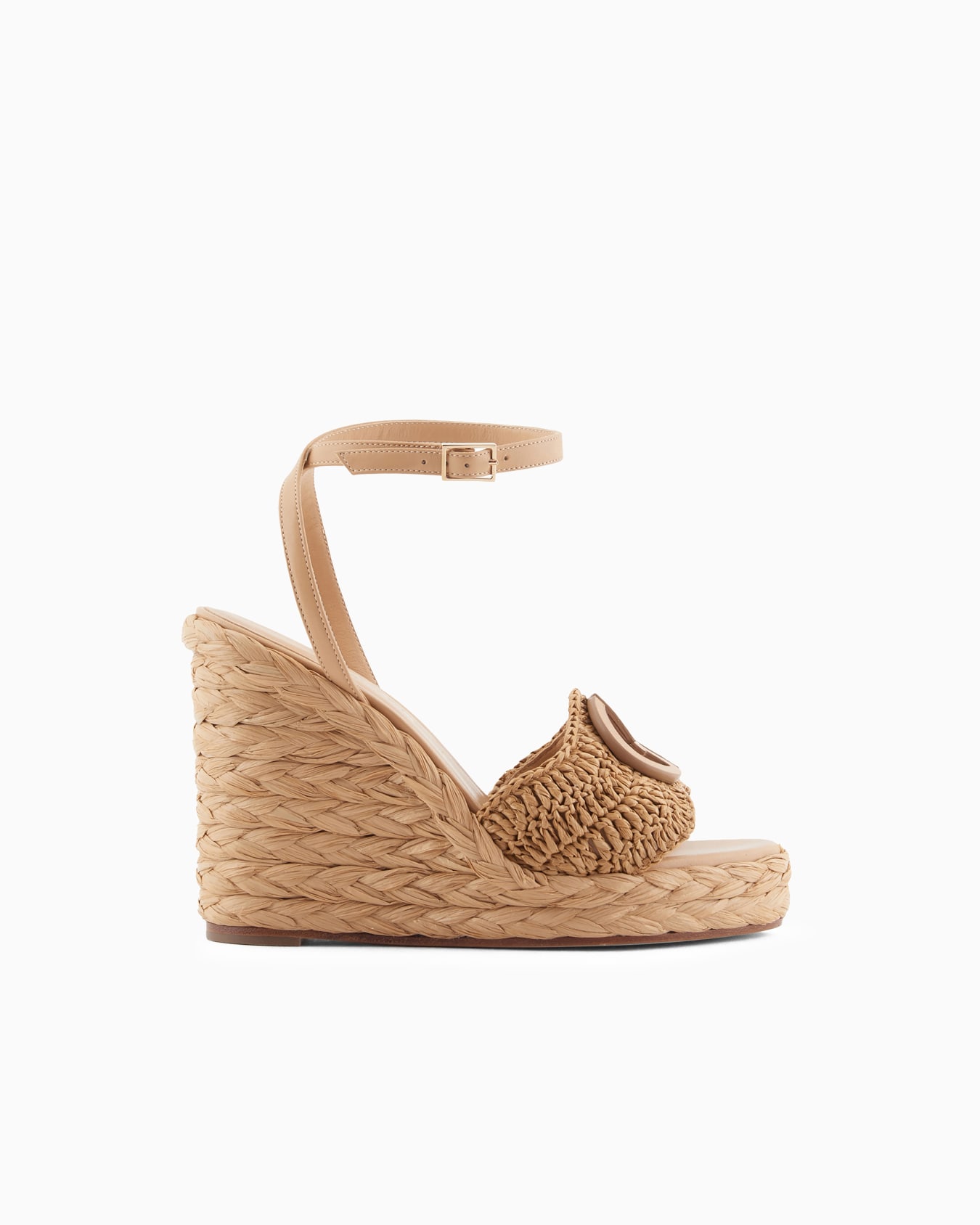 Sandals with a rope wedge with a braided motif Slide 0