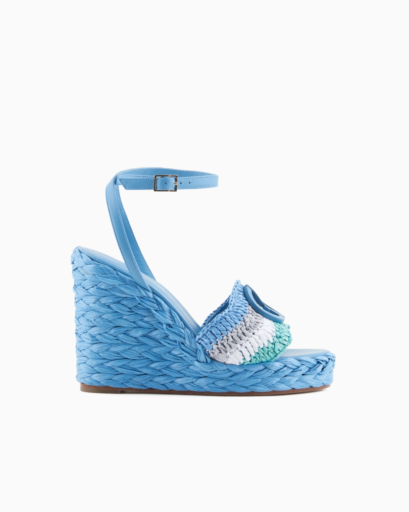 Sandals with a rope wedge with a braided motif Slide 0