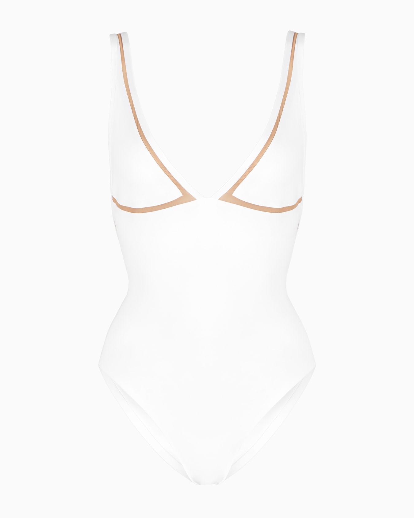 One-piece swimsuit with tulle details Slide 0