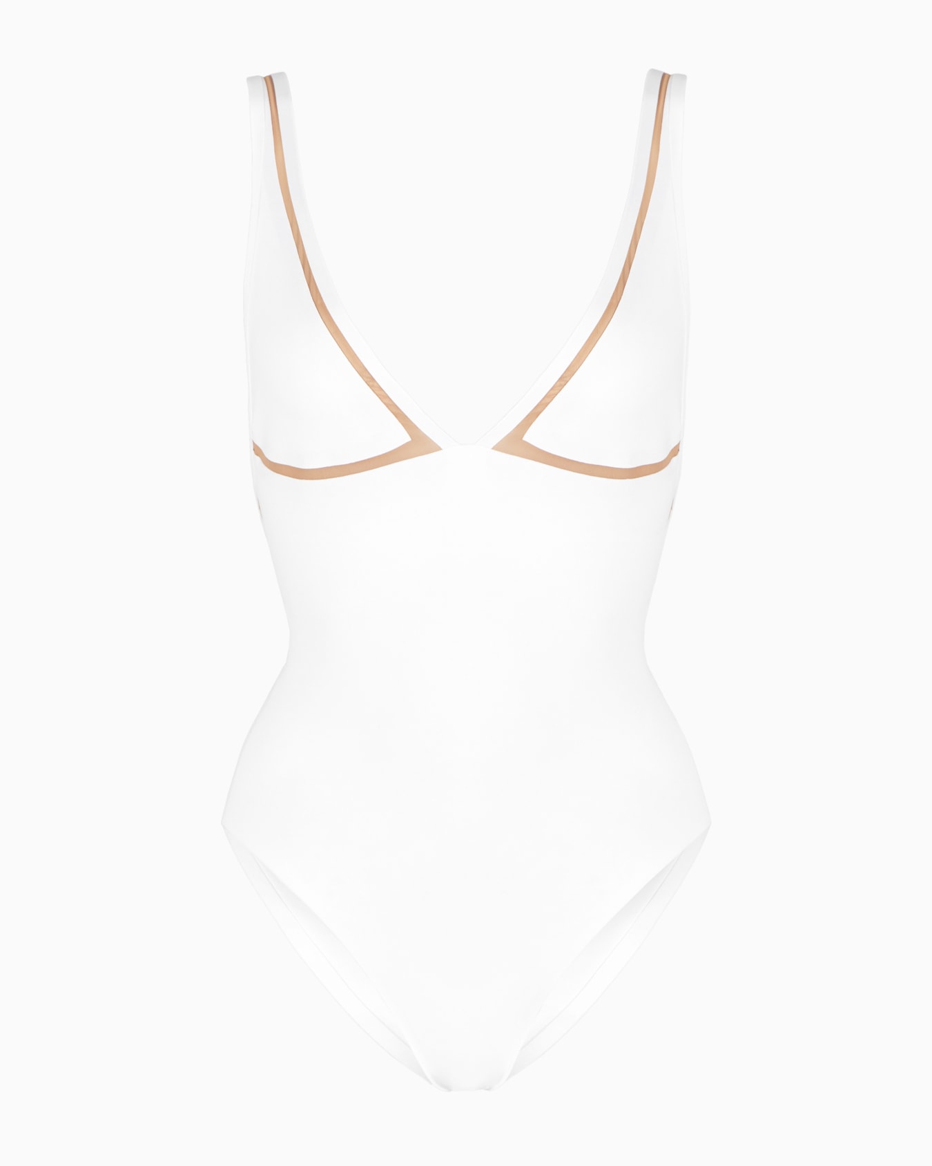 One-piece swimsuit with tulle details Slide 0