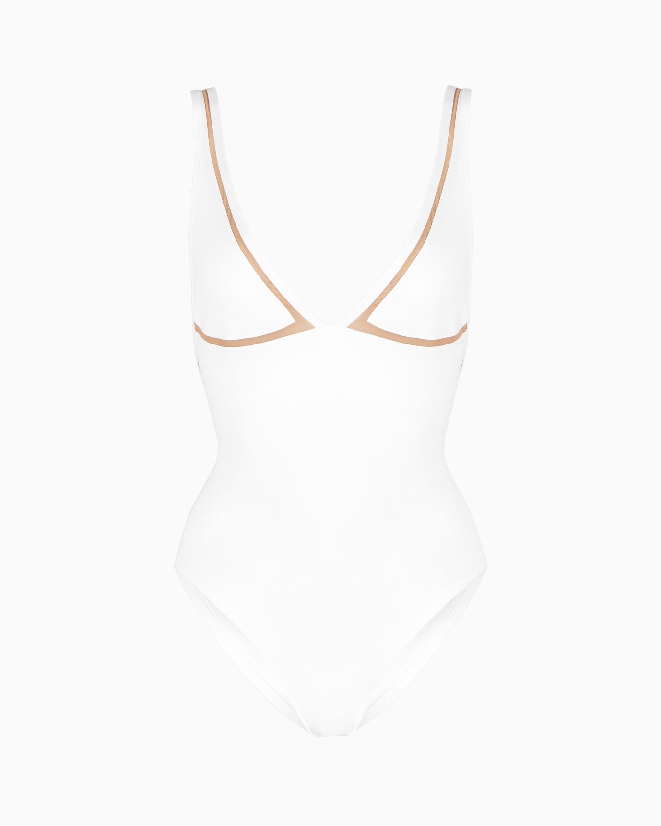 One-piece swimsuit with tulle details Slide 0