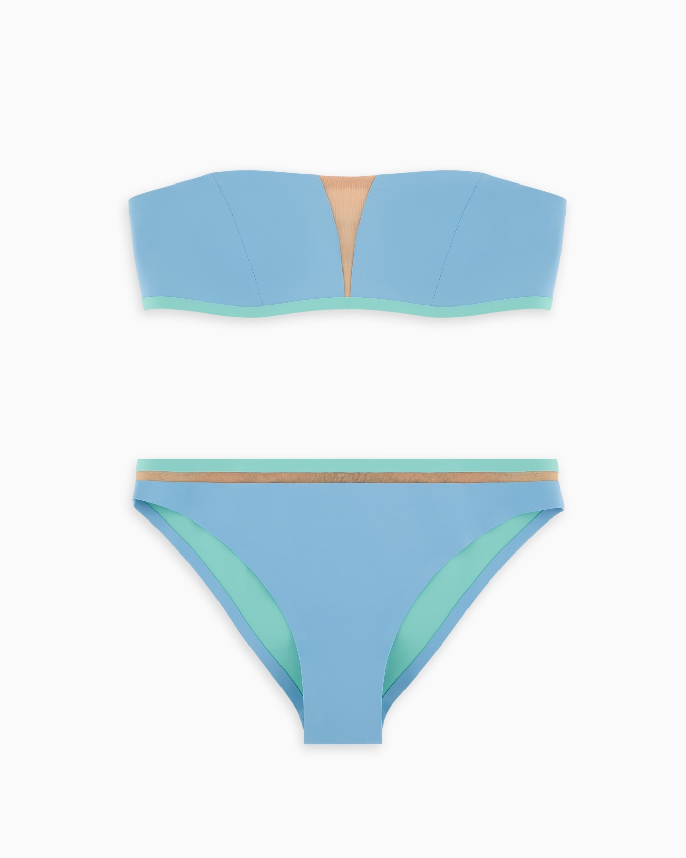 Bikini bandeau avec détails en tulle Diapositive 0