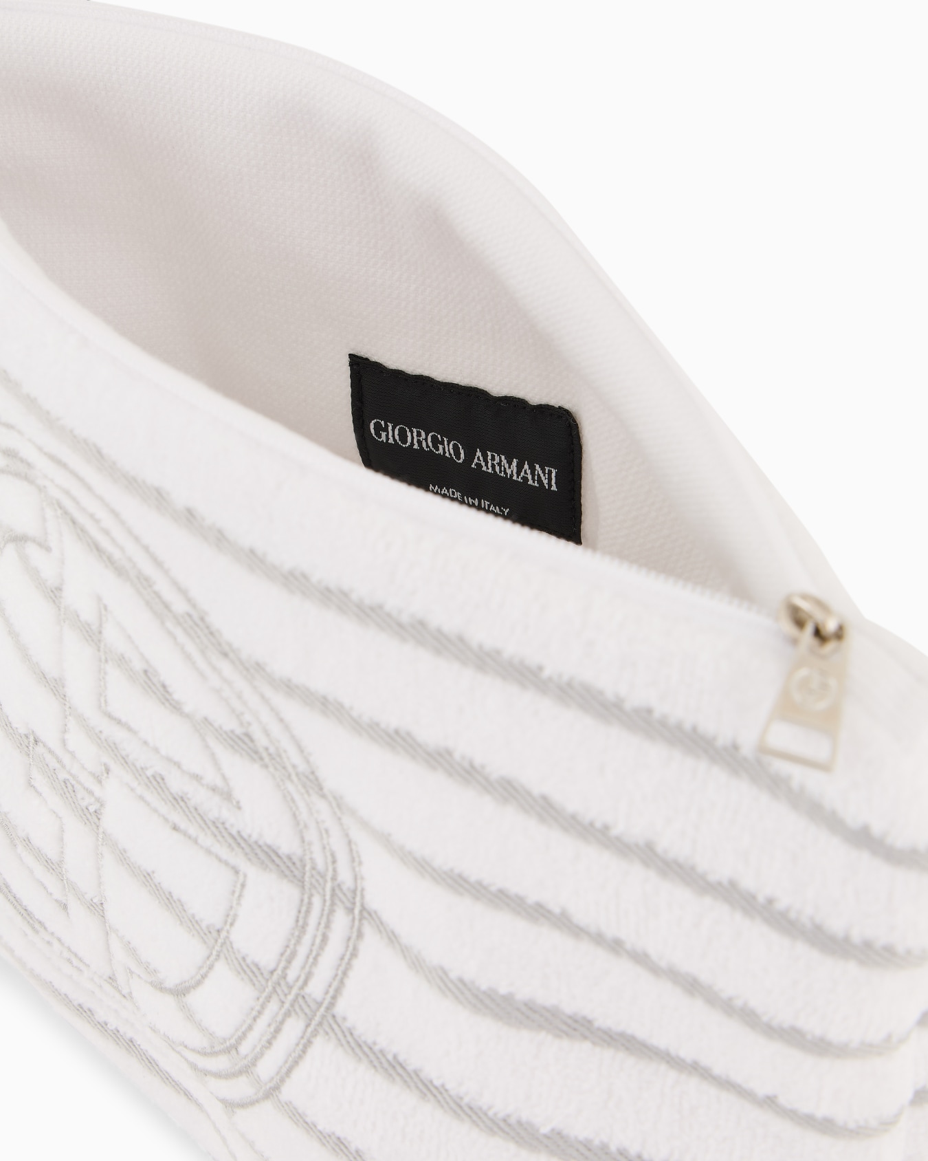 Cotton terry clutch bag スライドする 3