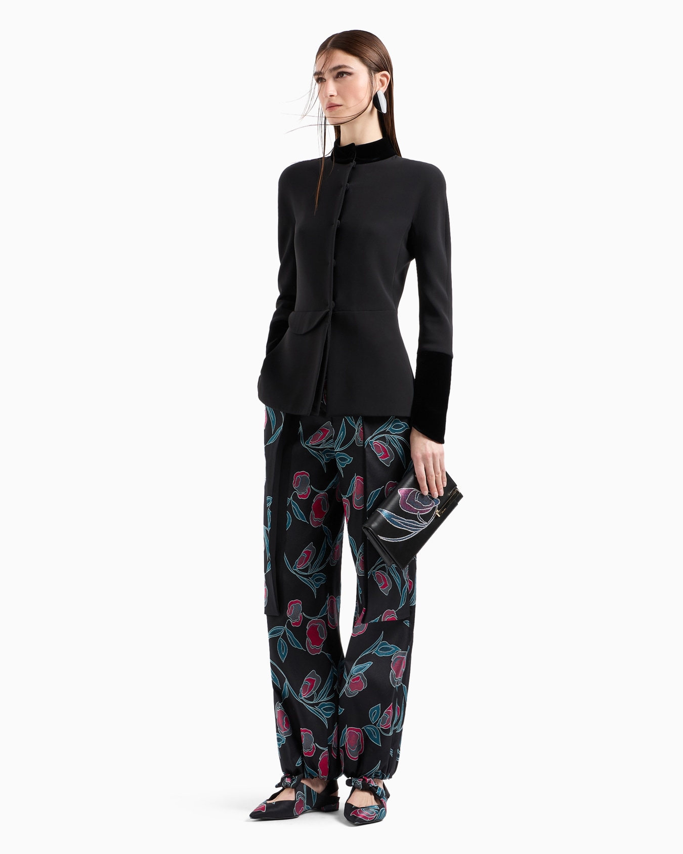 Veste à simple boutonnage en cady de soie Diapositive 3
