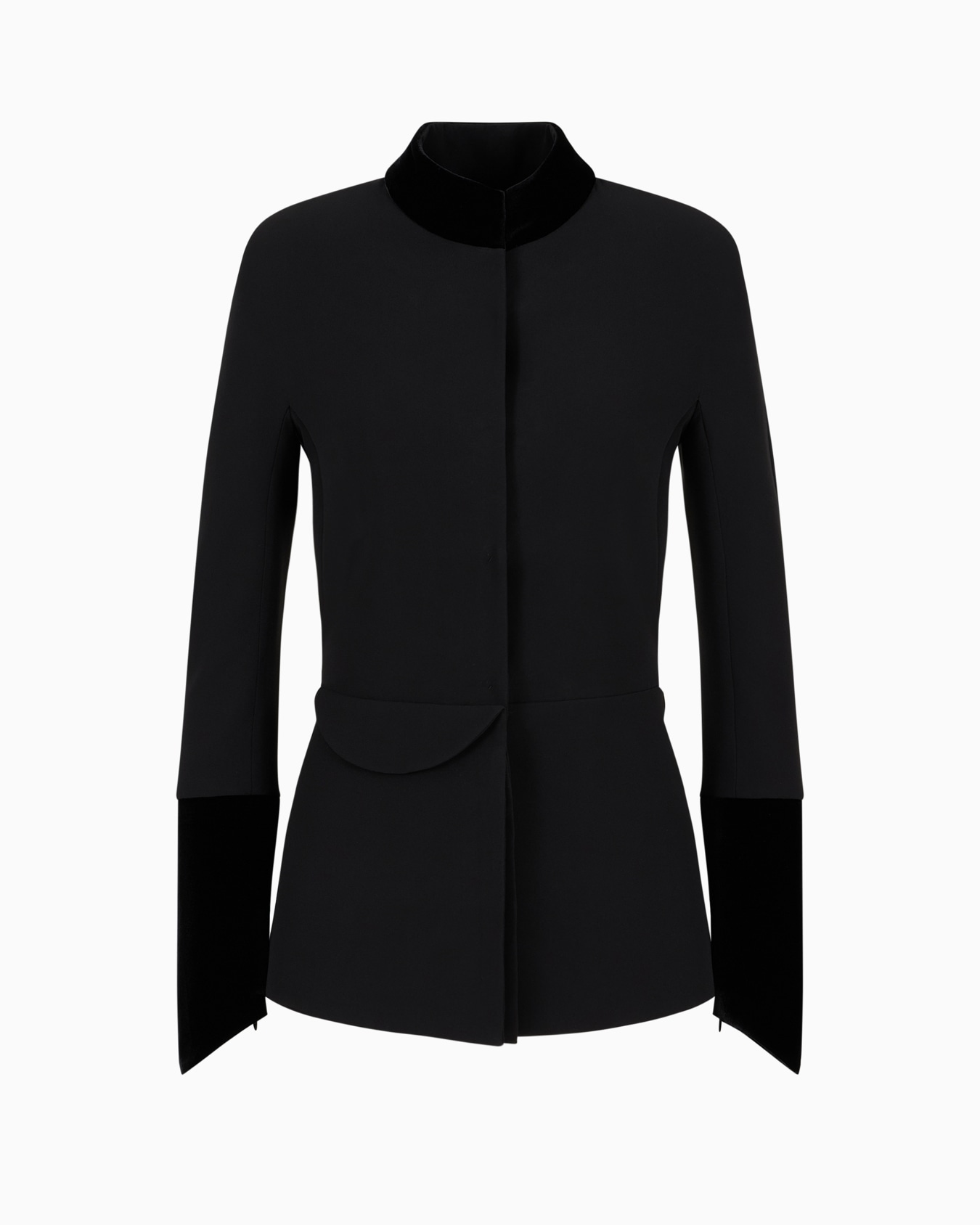 Veste à simple boutonnage en cady de soie Diapositive 0