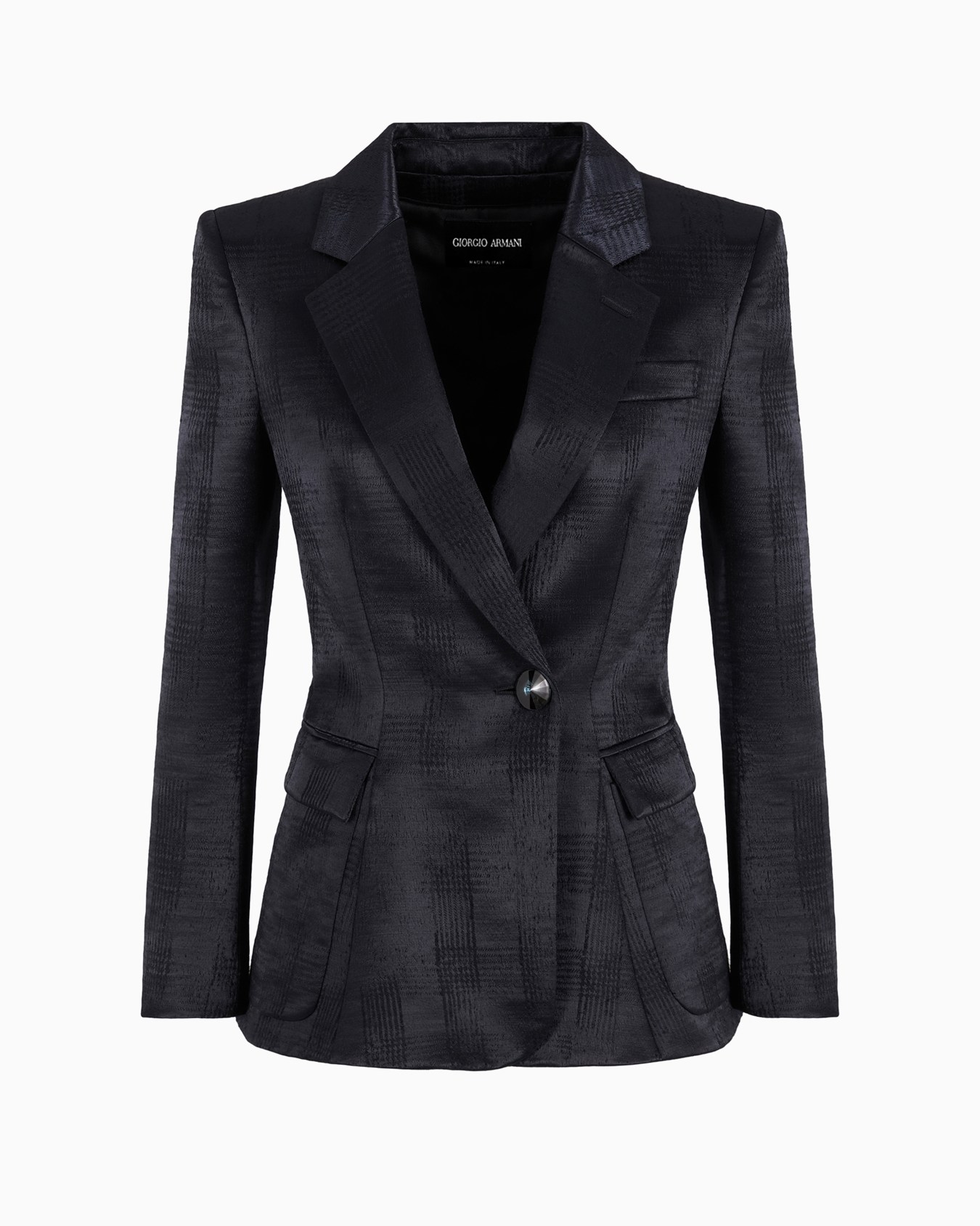 Veste à simple boutonnage en laine fluide motif prince-de-galles Diapositive 0