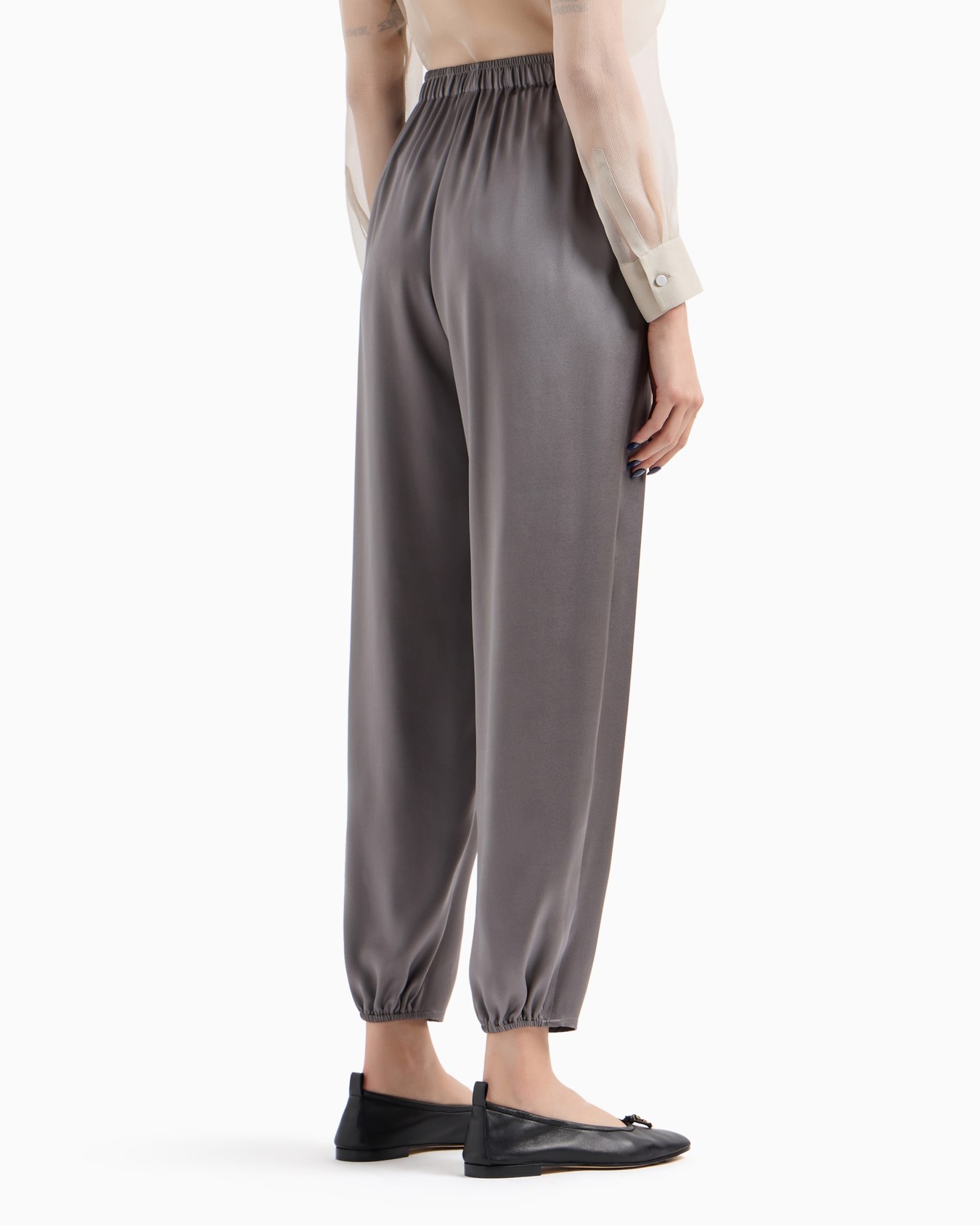 Pantalon de jogging en satin double de soie Diapositive 3