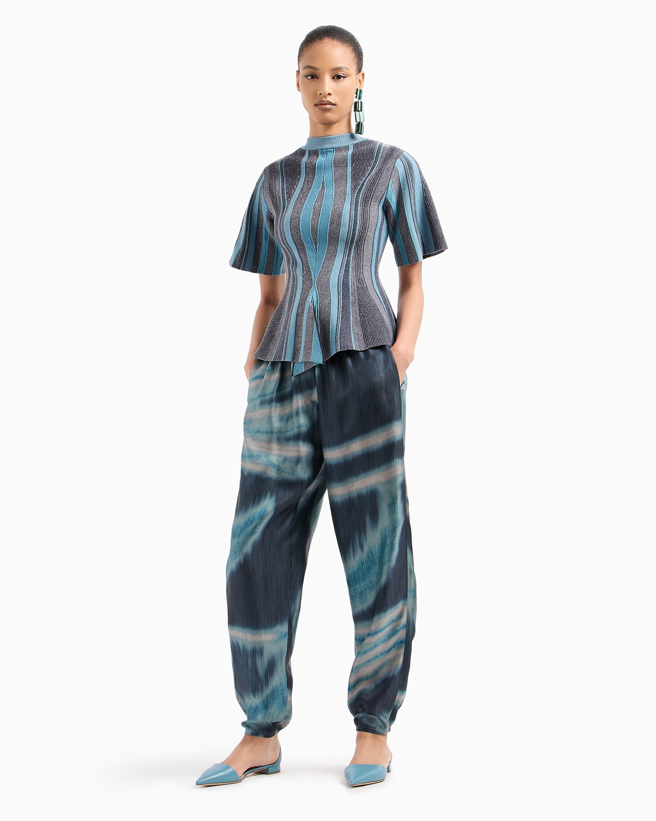 Pantalon de jogging en sergé de soie imprimé Diapositive 4
