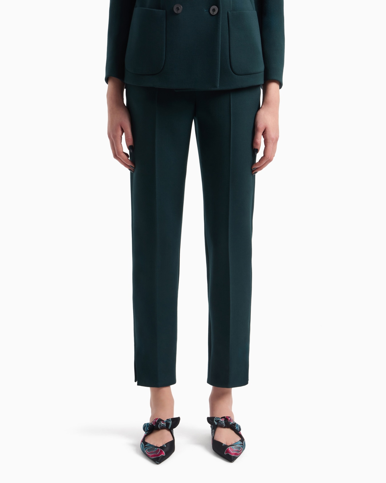 Straight trousers in stretch virgin wool Slide 2