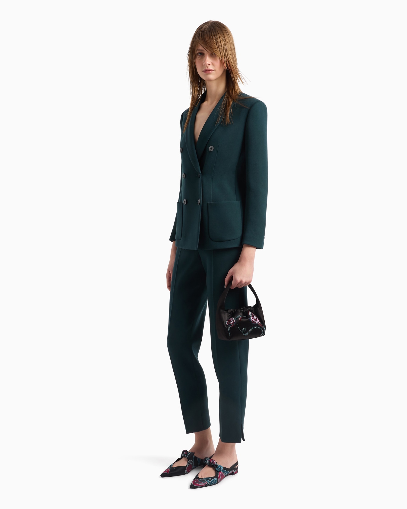 Straight trousers in stretch virgin wool Slide 4