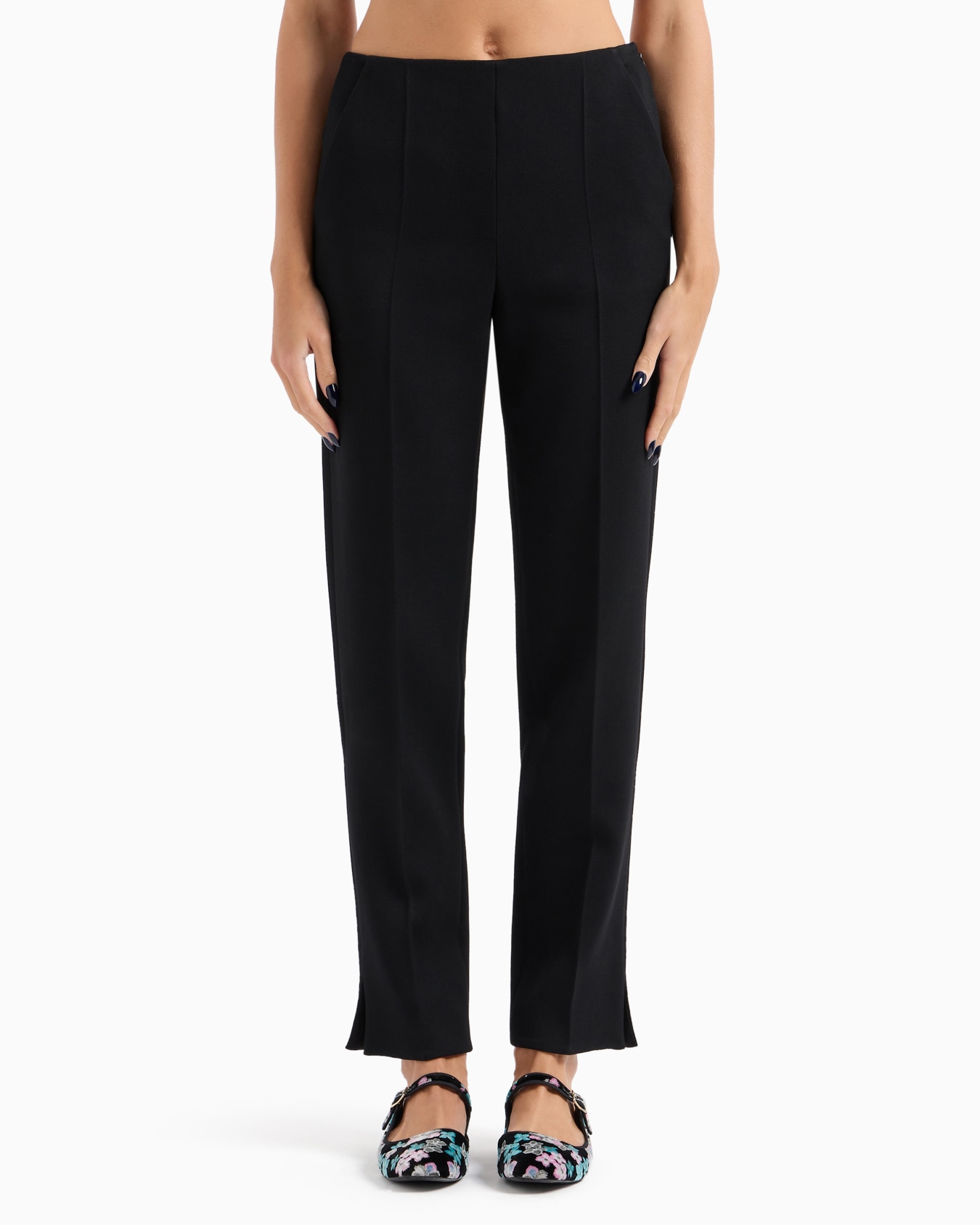 Straight trousers in stretch virgin wool Slide 1