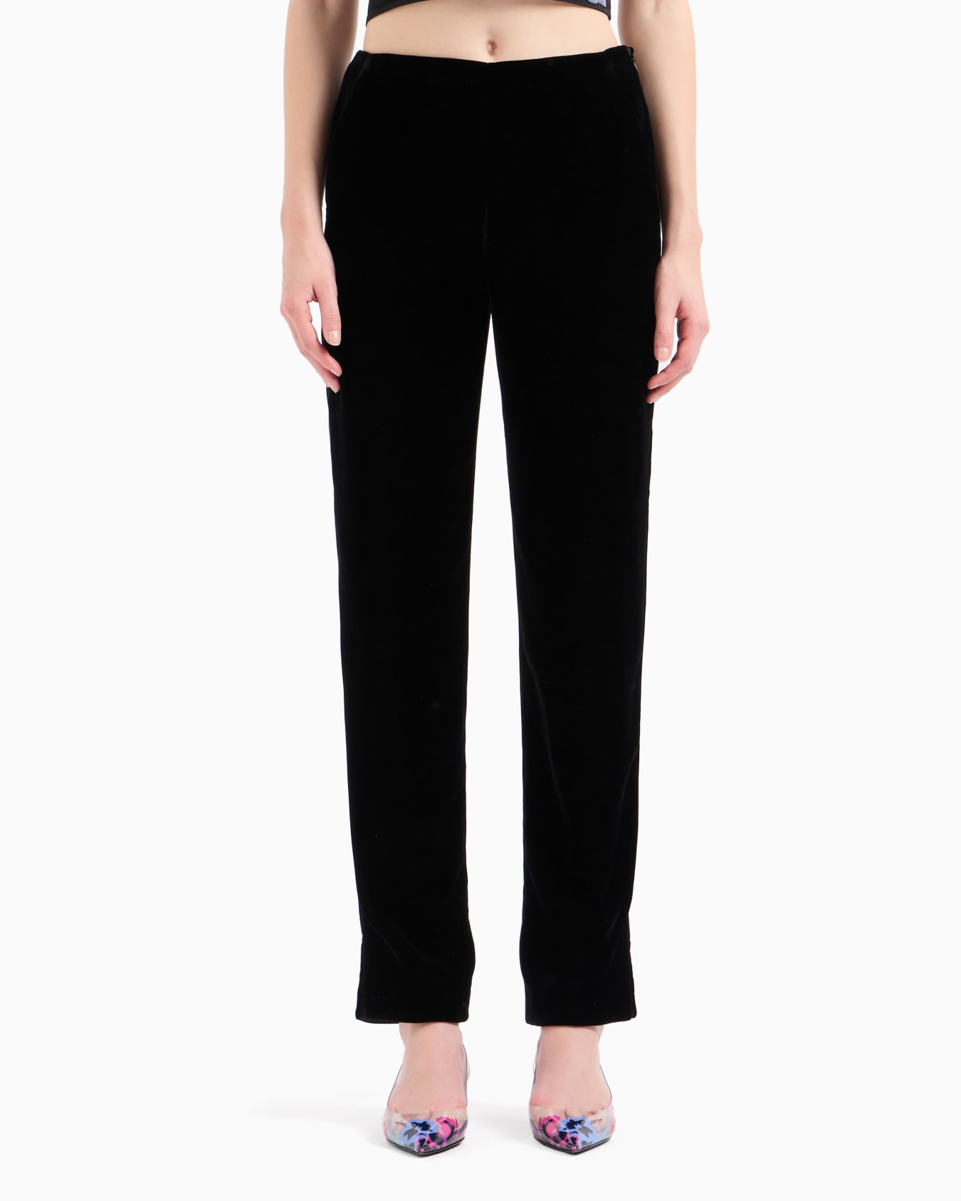Straight-cut velvet trousers Slide 3