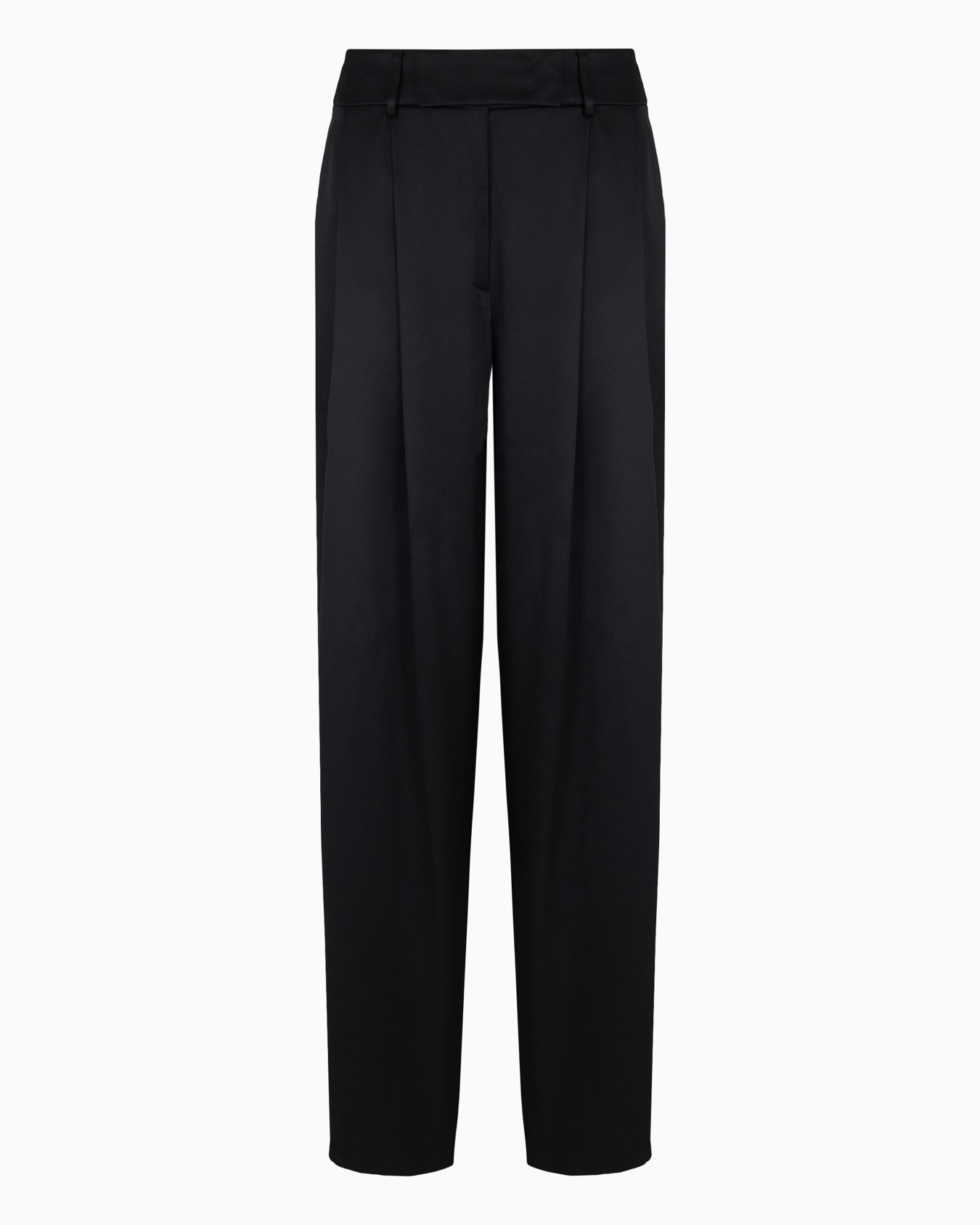 Double-sided silk-satin two-pleat trousers Slide 0
