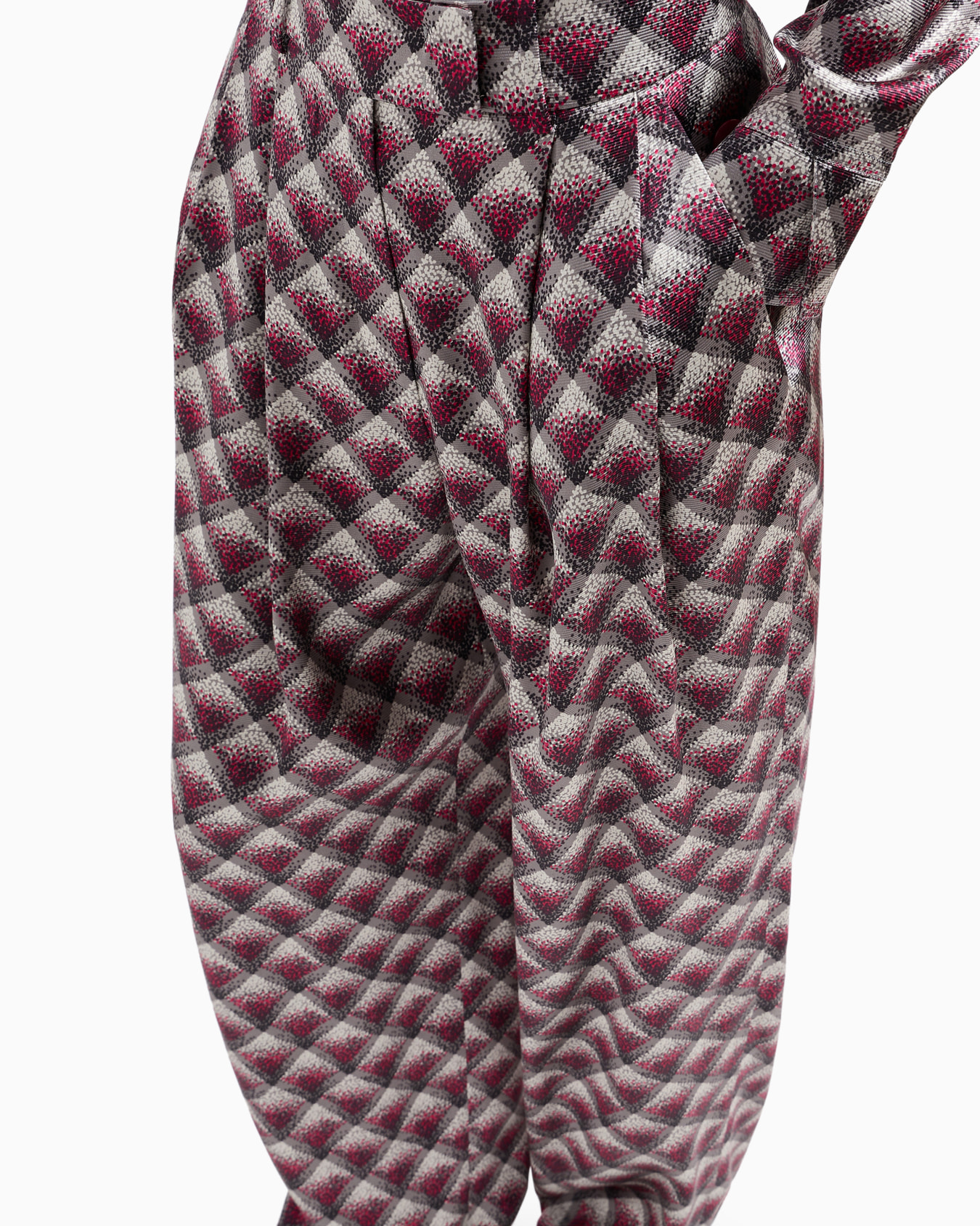 Gradient printed silk faille trousers Slide 5