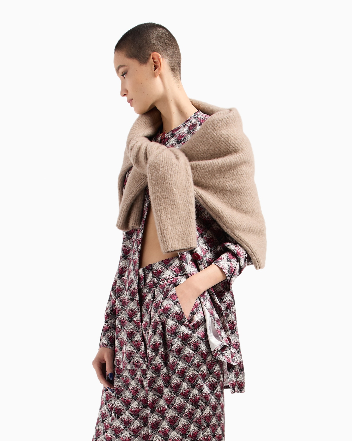 Gradient printed silk faille trousers Slide 6