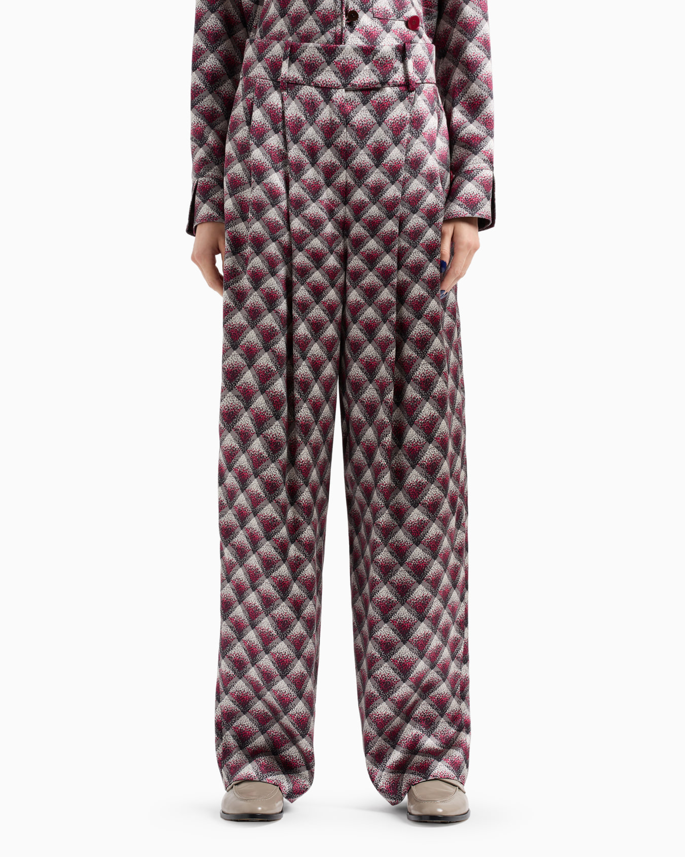Gradient printed silk faille trousers Slide 2