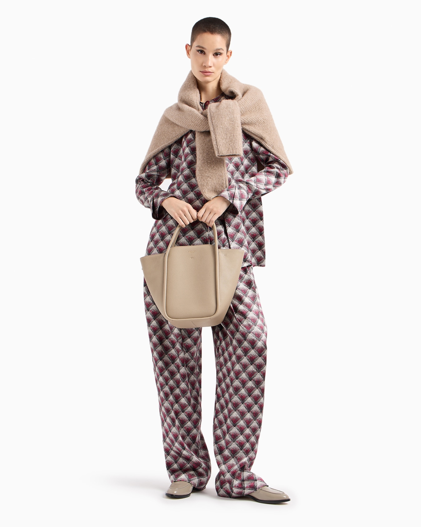 Gradient printed silk faille trousers Slide 4