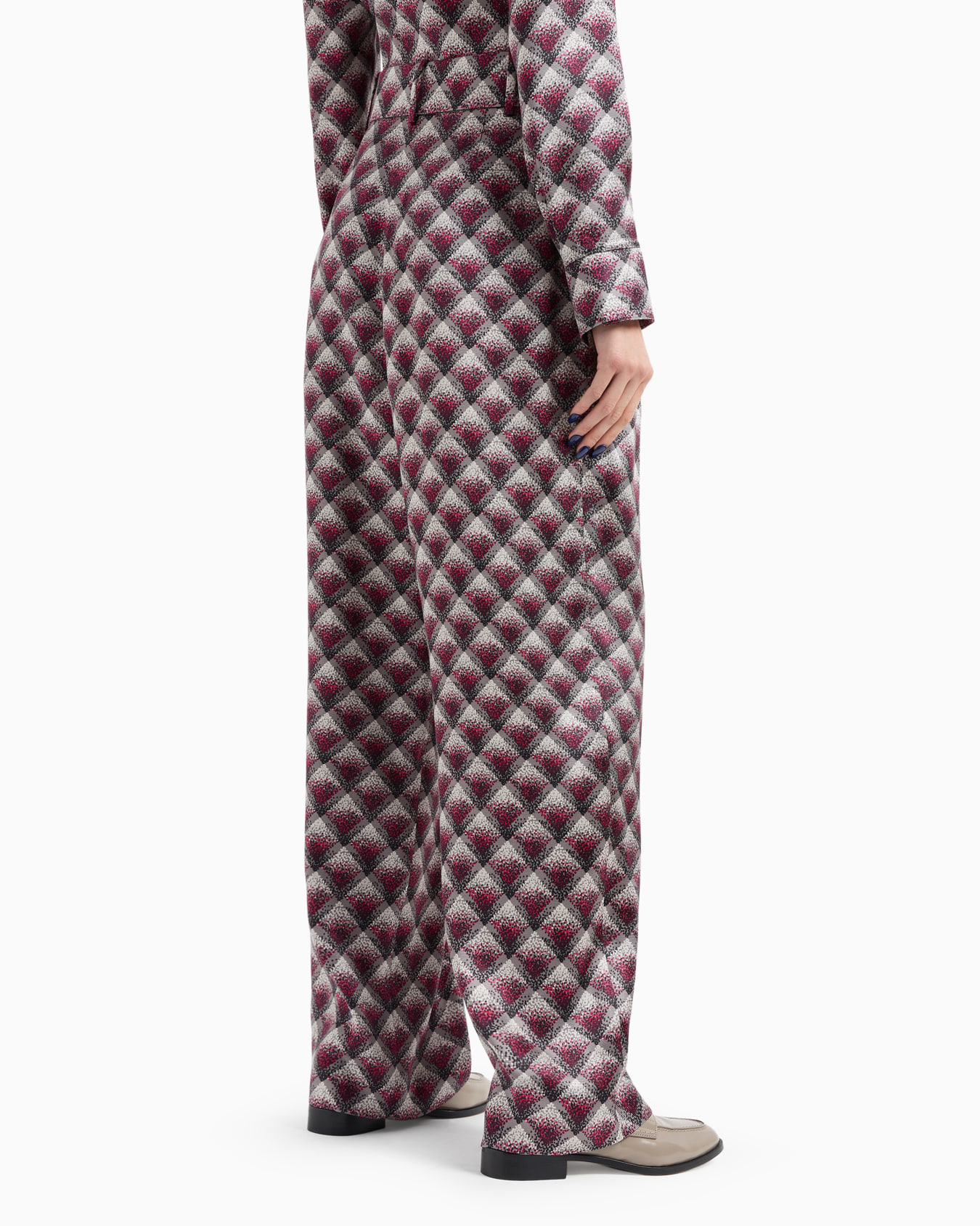 Gradient printed silk faille trousers Slide 3