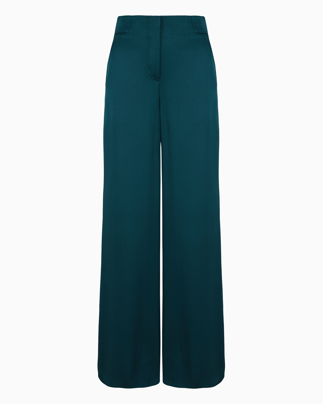 Loose-fitting trousers in double silk-satin Slide 0