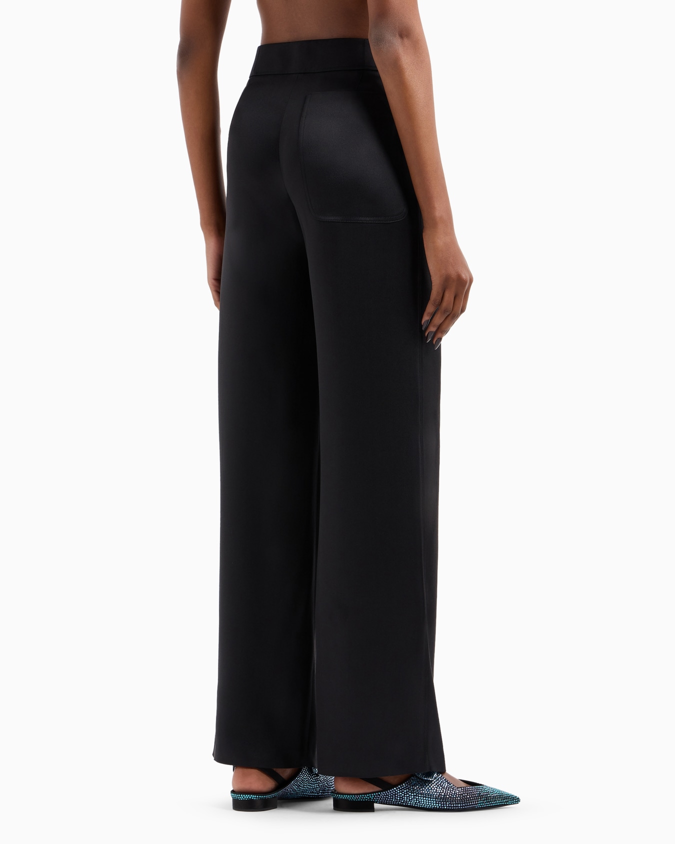 Loose-fitting trousers in double silk-satin Slide 3
