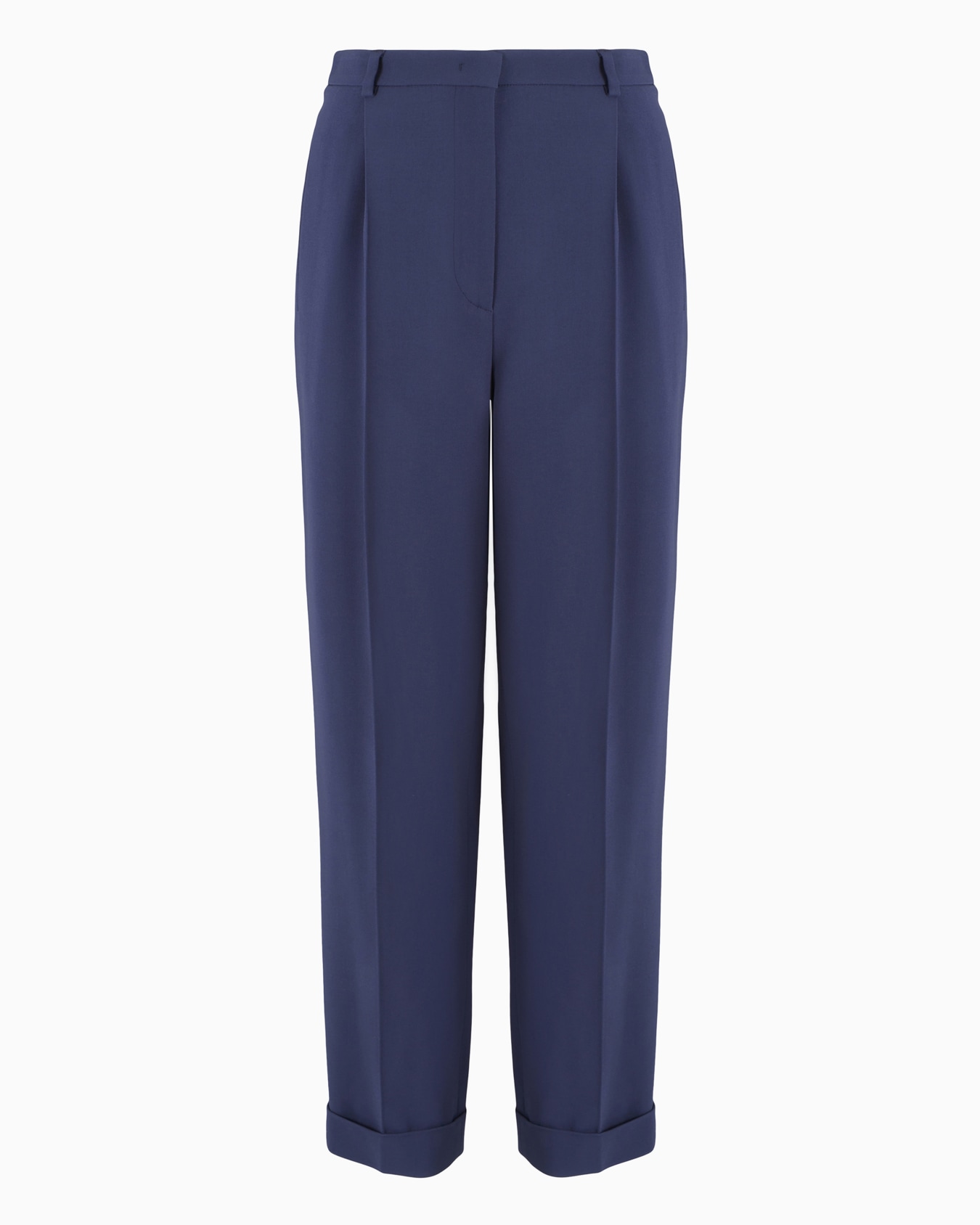 Straight-leg one-pleat trousers in viscose cady Slide 0