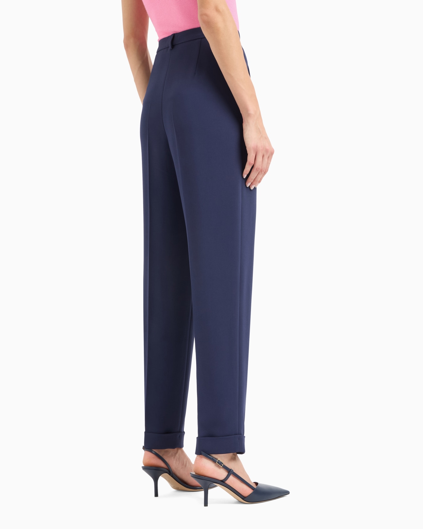 Straight-leg one-pleat trousers in viscose cady Slide 2