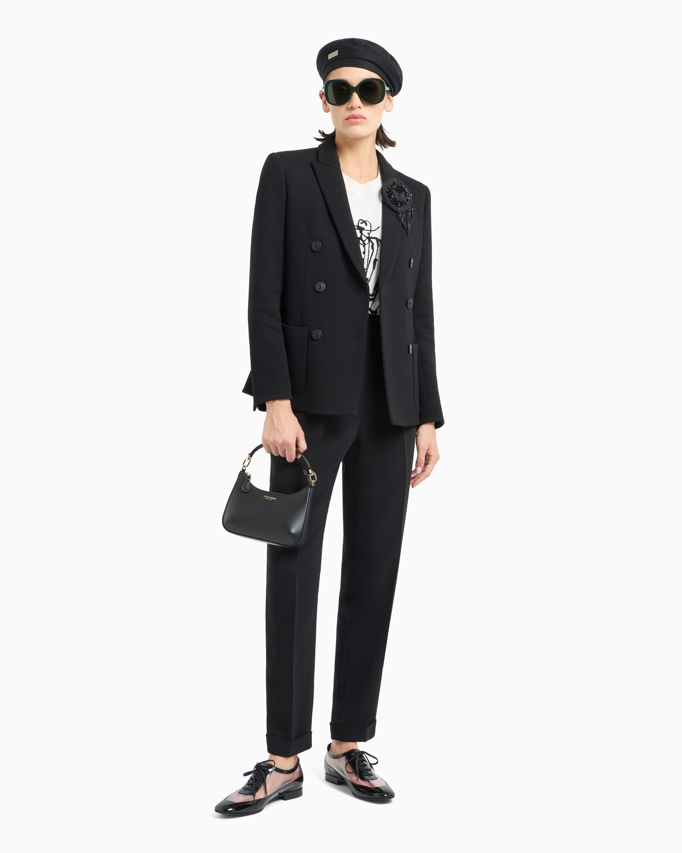 Straight-leg one-pleat trousers in viscose cady Slide 3