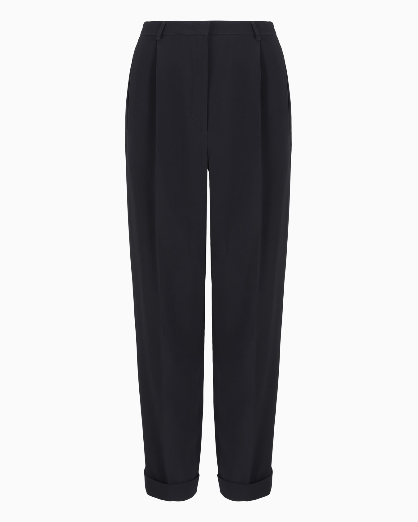 Straight-leg one-pleat trousers in viscose cady Slide 0