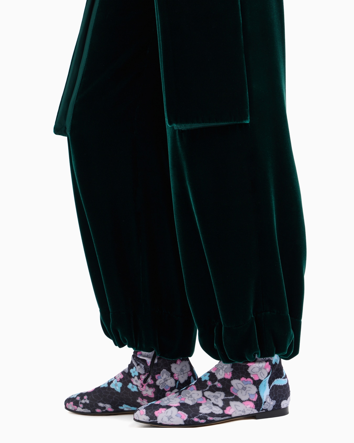 Draped velvet trousers Slide 4