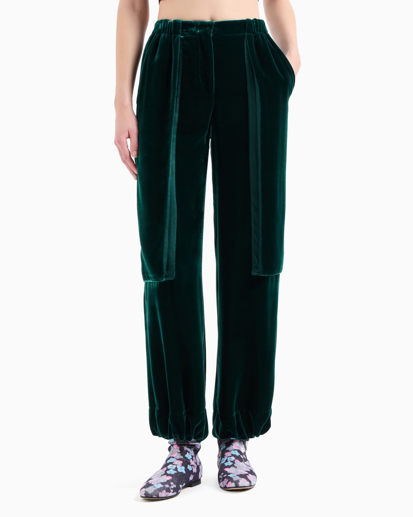 Draped velvet trousers Slide 1