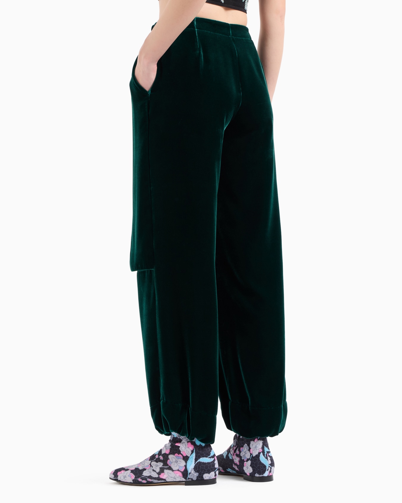Draped velvet trousers Slide 2