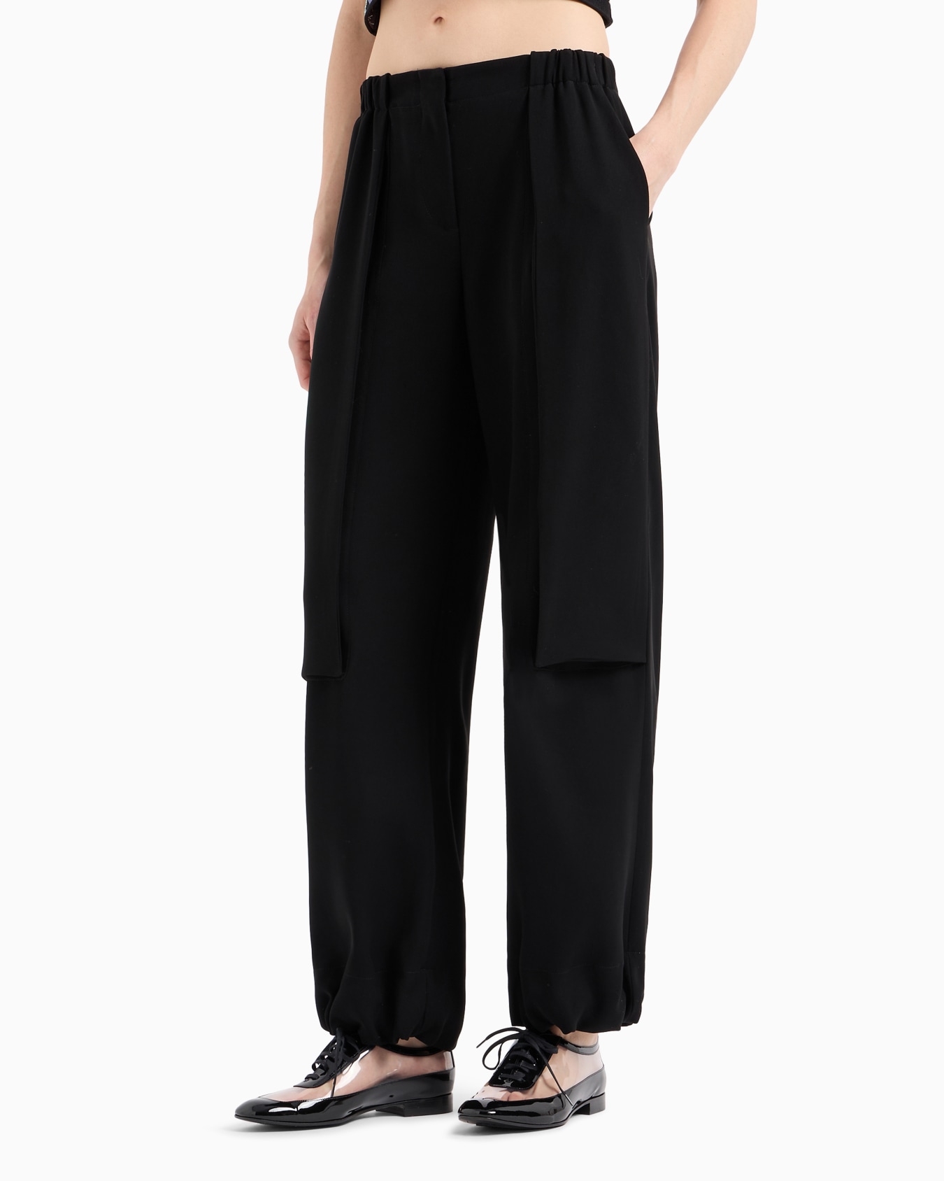 Soft, technical-cady trousers Slide 2