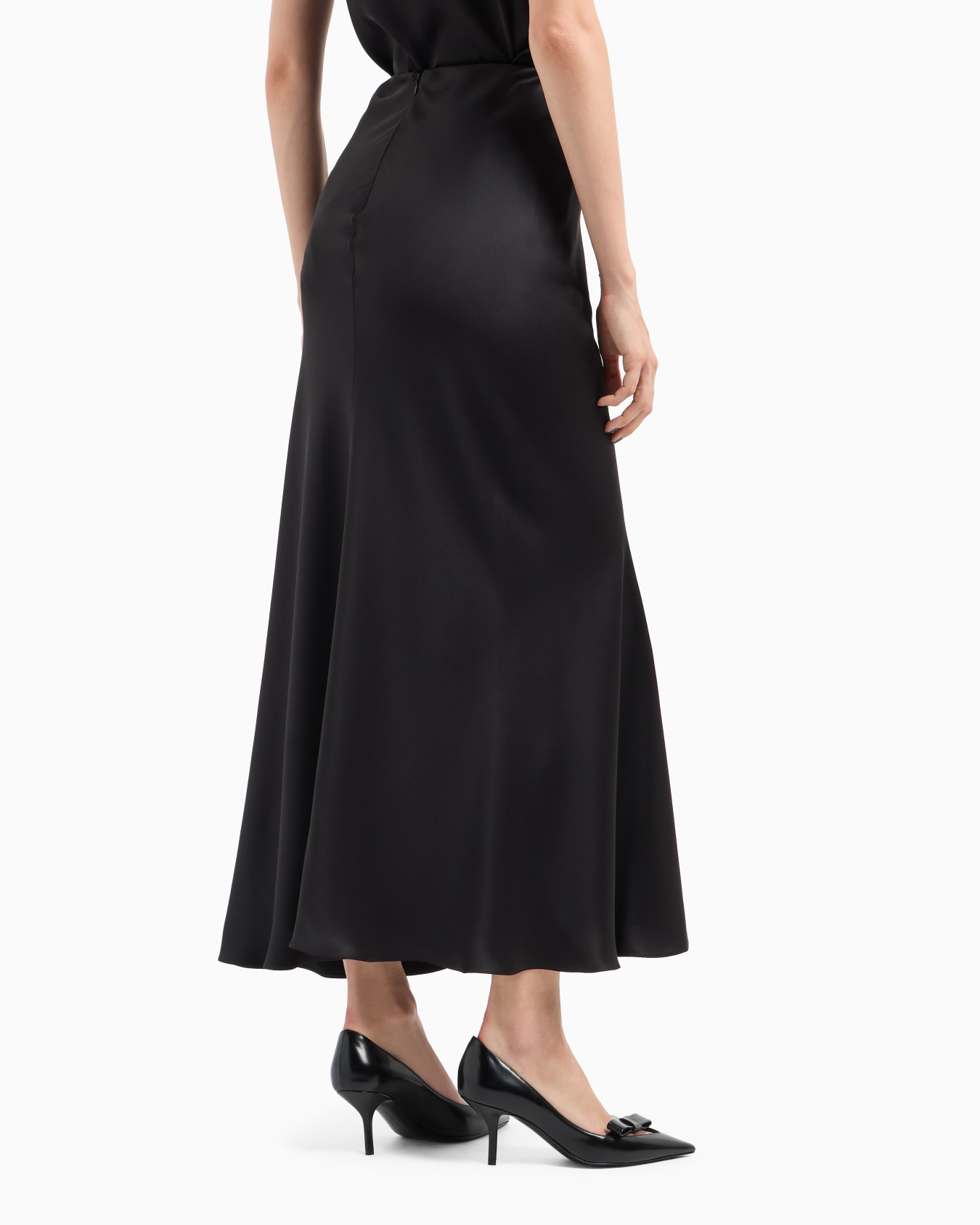 Midi skirt in double-sided silk satin Slide 2