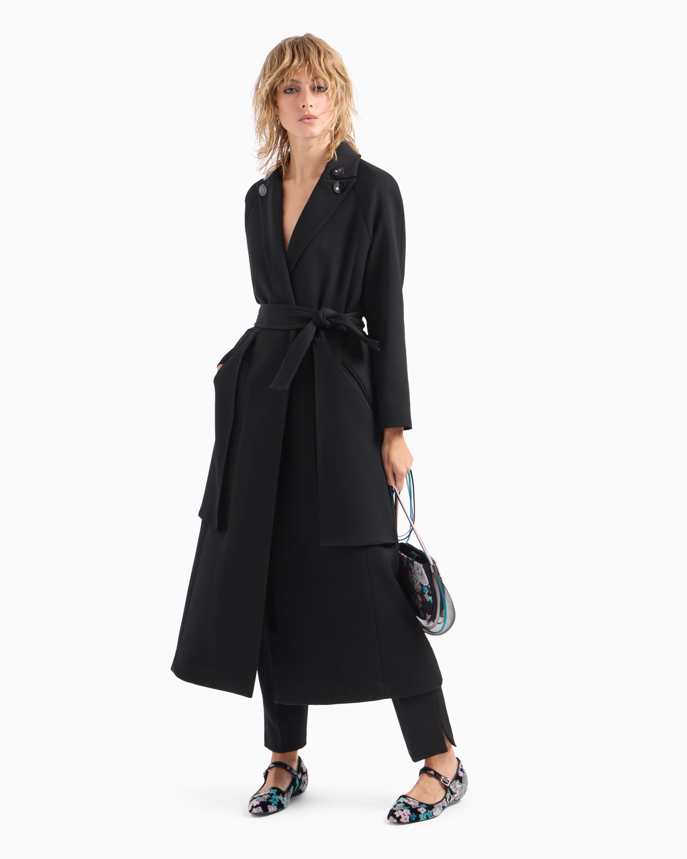 Cappotto lungo in lana double stretch Slide 3