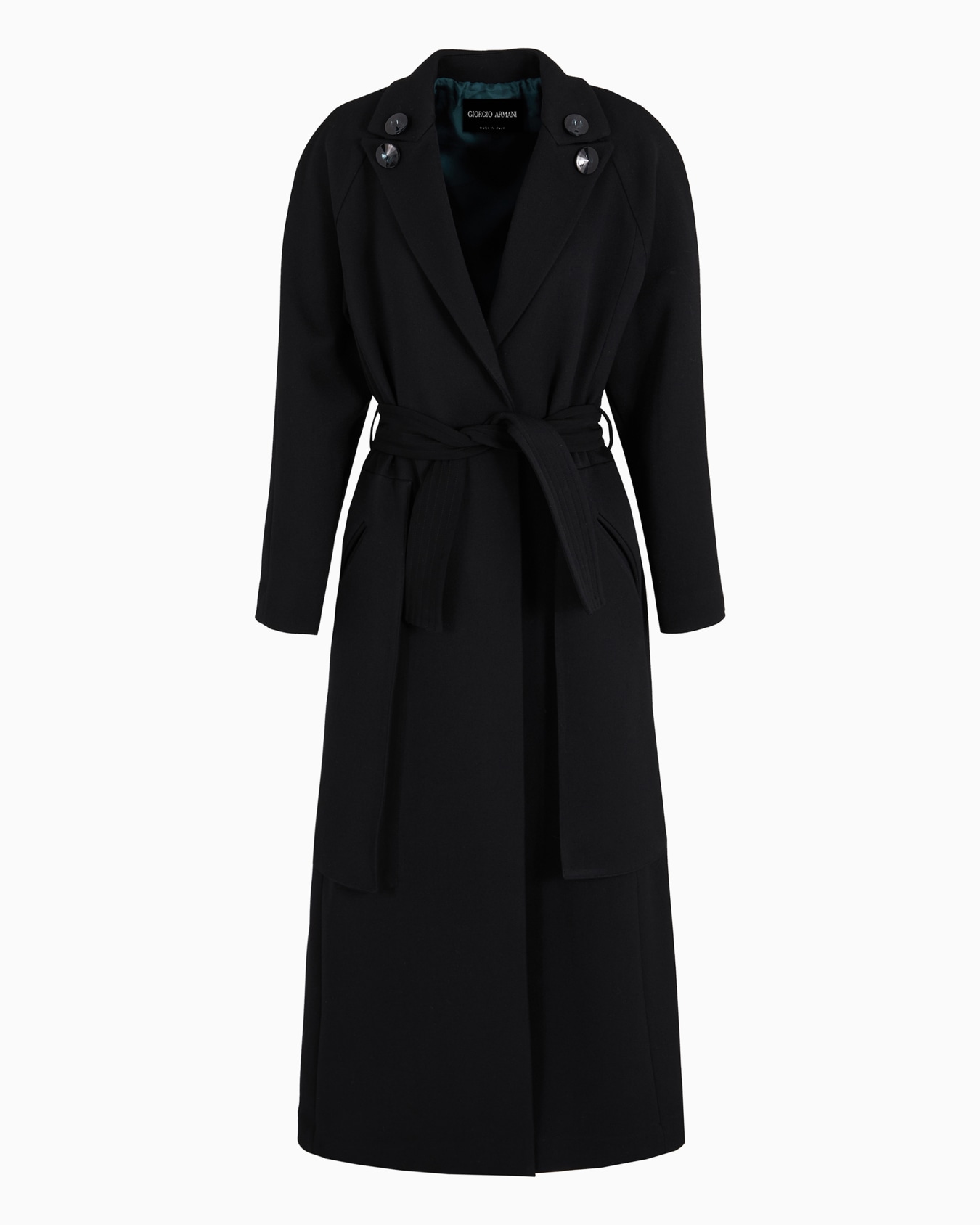 Cappotto lungo in lana double stretch Slide 0