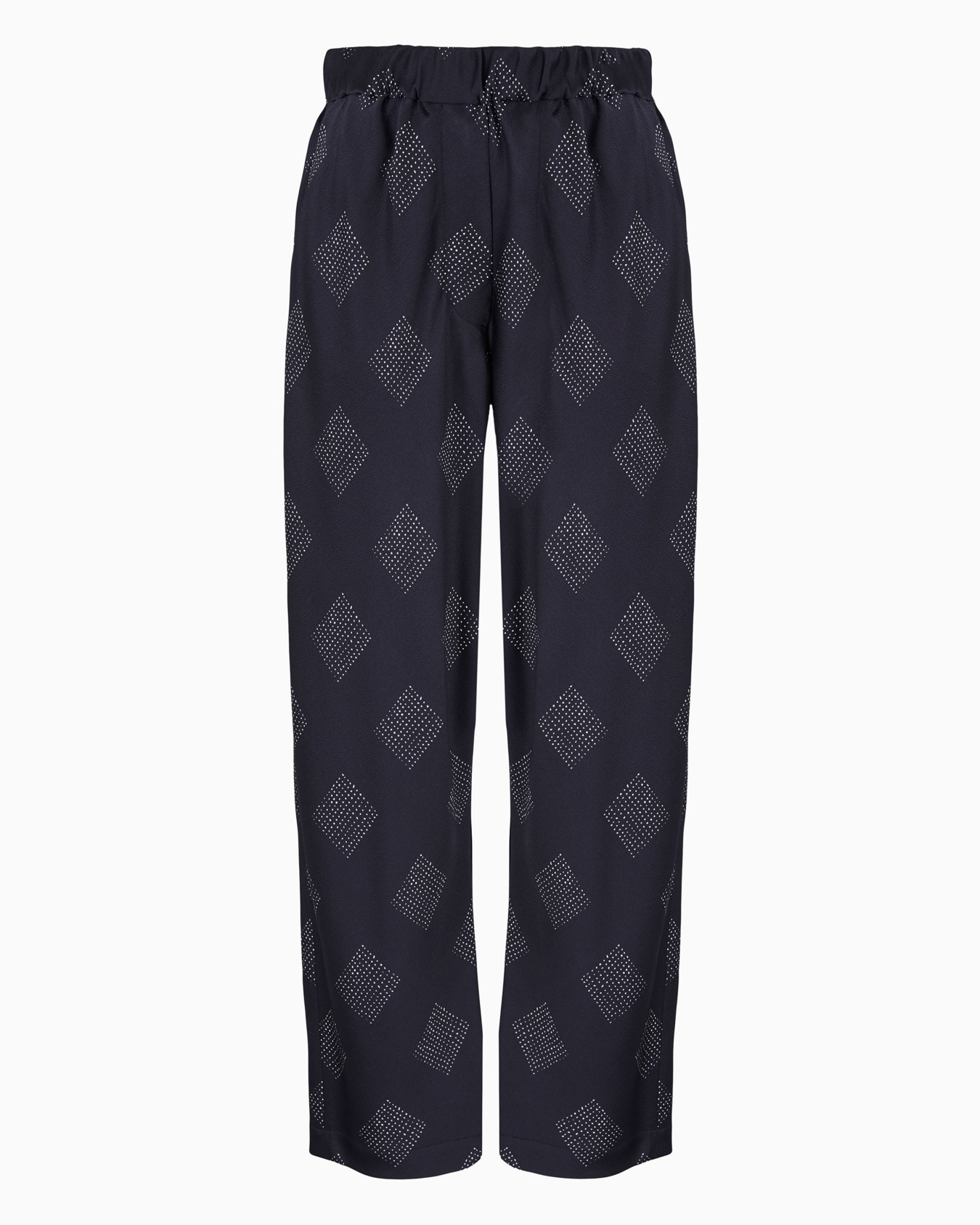 Geometric print silk crépon trousers Slide 0