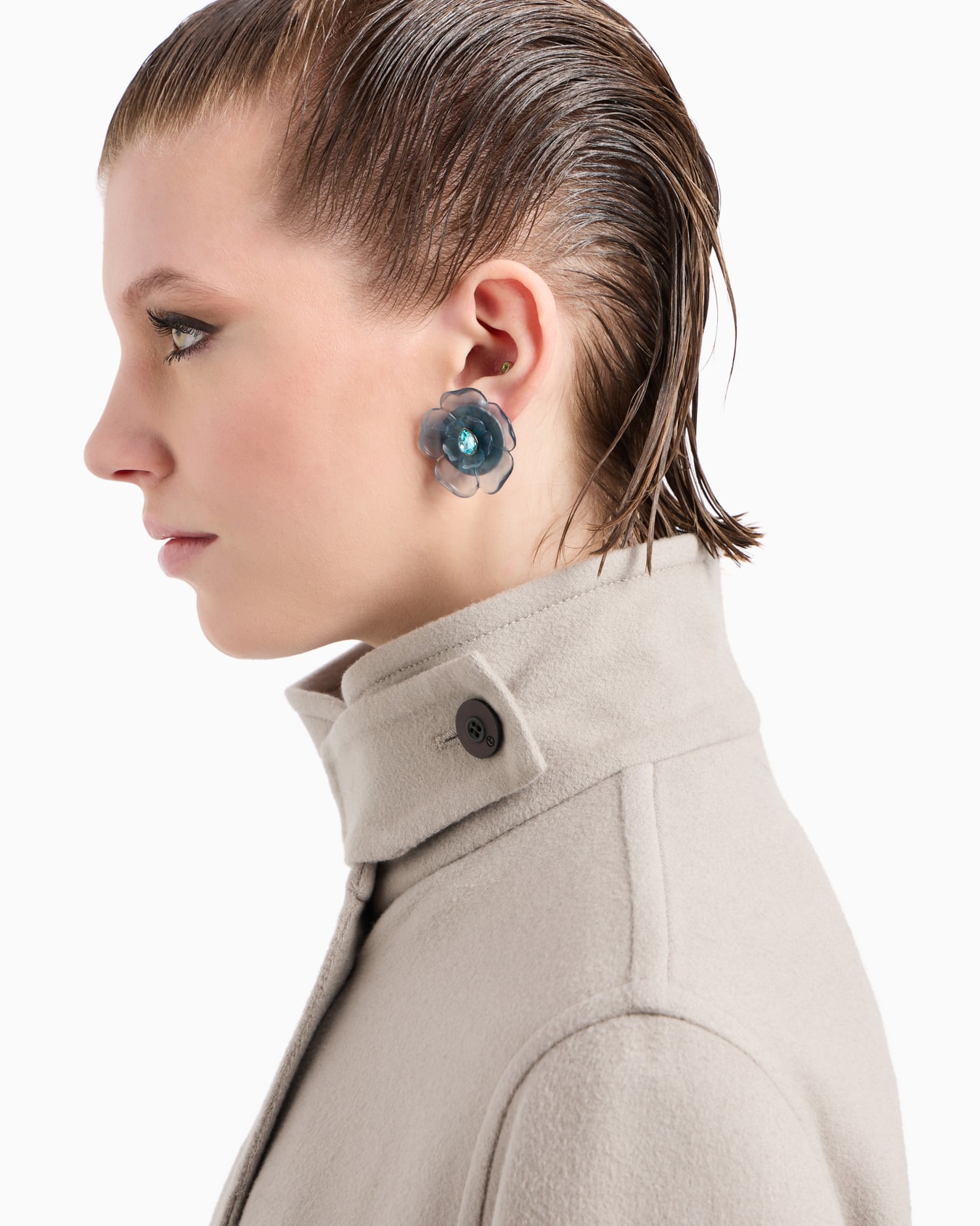 Single-breasted cashmere double cloth pea coat Slide 5