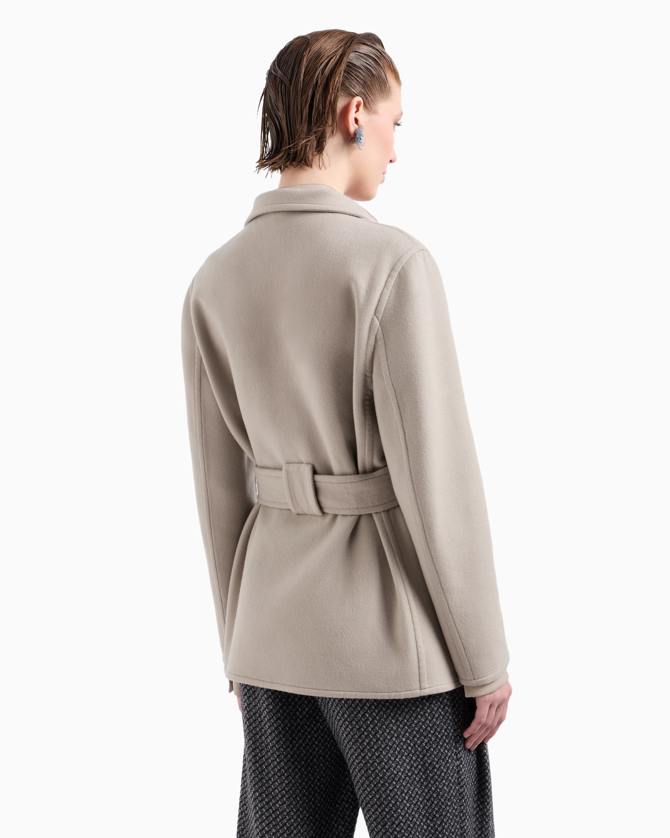 Single-breasted cashmere double cloth pea coat Slide 3